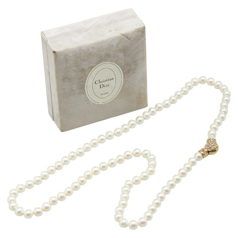Dior Dior Dior Pearl Rhinestone Necklace Metal Necklace Size ONE SIZE - 11 Thumbnail