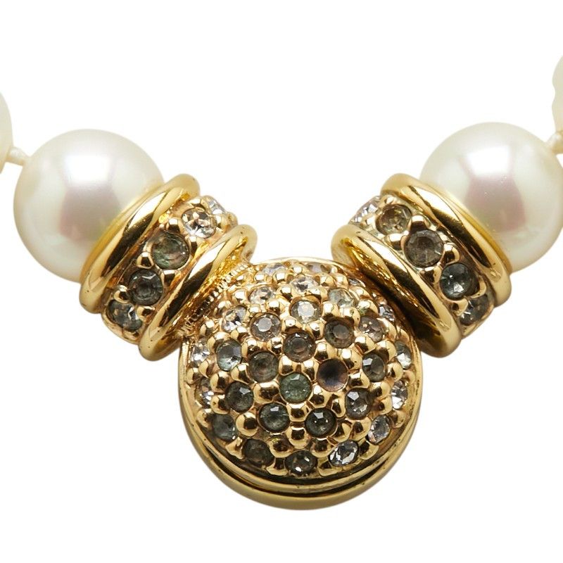 Dior Dior Dior Pearl Rhinestone Necklace Metal Necklace Size ONE SIZE - 7 Thumbnail