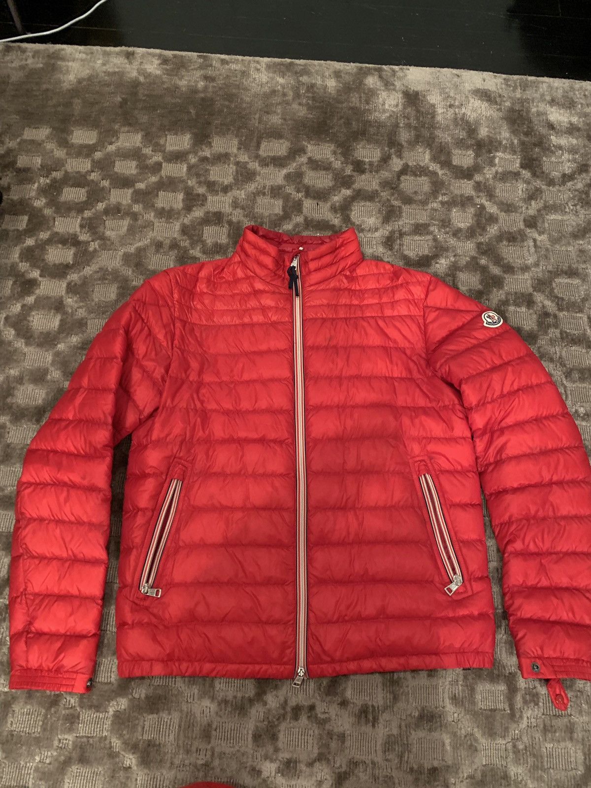 Moncler Classic Moncler red Zip Up Jacket Grailed