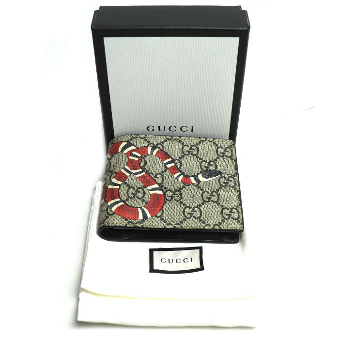 Gucci Gucci Gucci GG Supreme Snake Compact Wallet Canvas Short Wallet 451266 K551N 8666 Size ONE SIZE - 8 Thumbnail