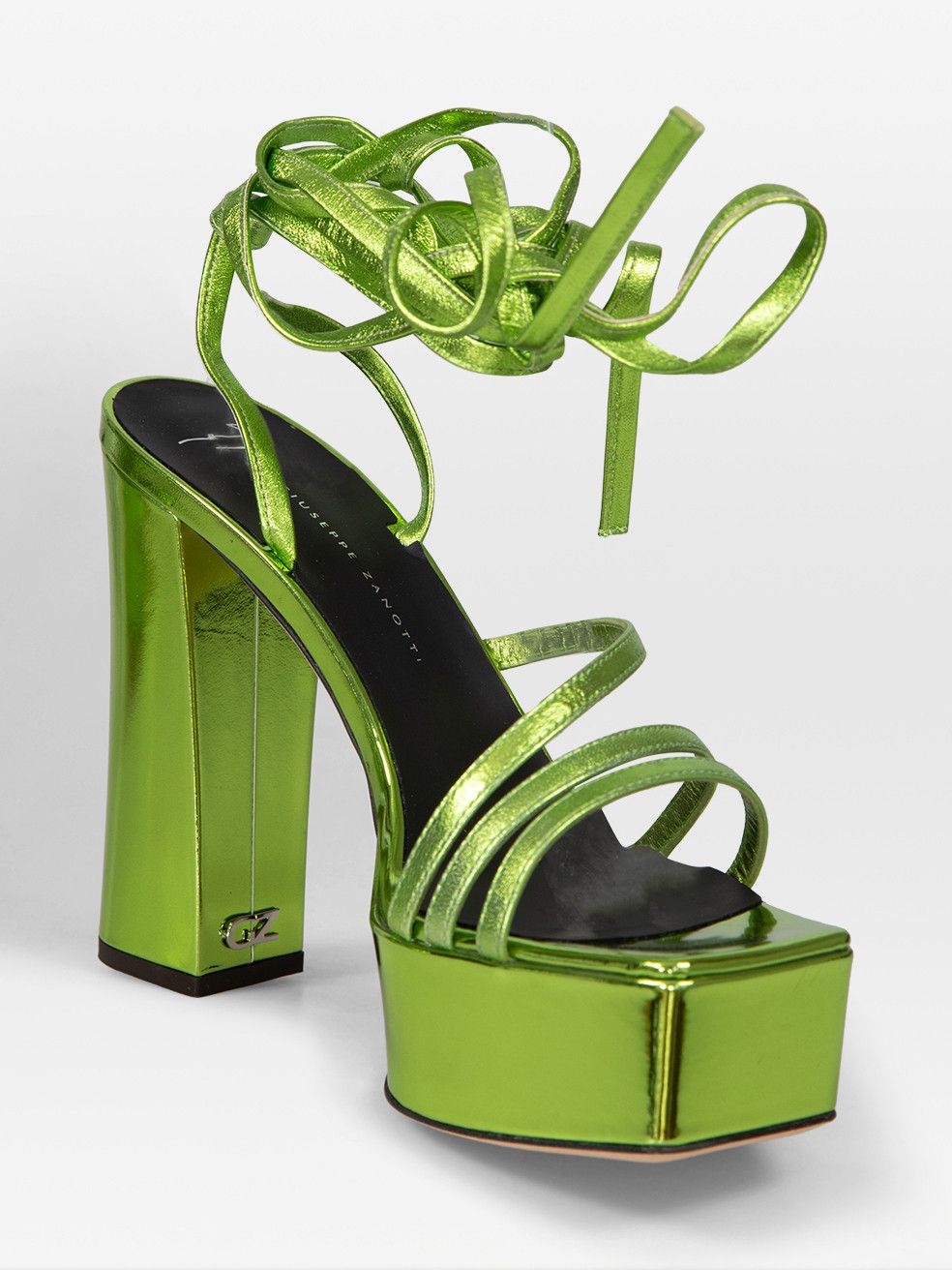 Giuseppe Zanotti Lime Leather Flavienne Wrap Sandals Size US 7.5 / IT 37.5 - 2 Thumbnail