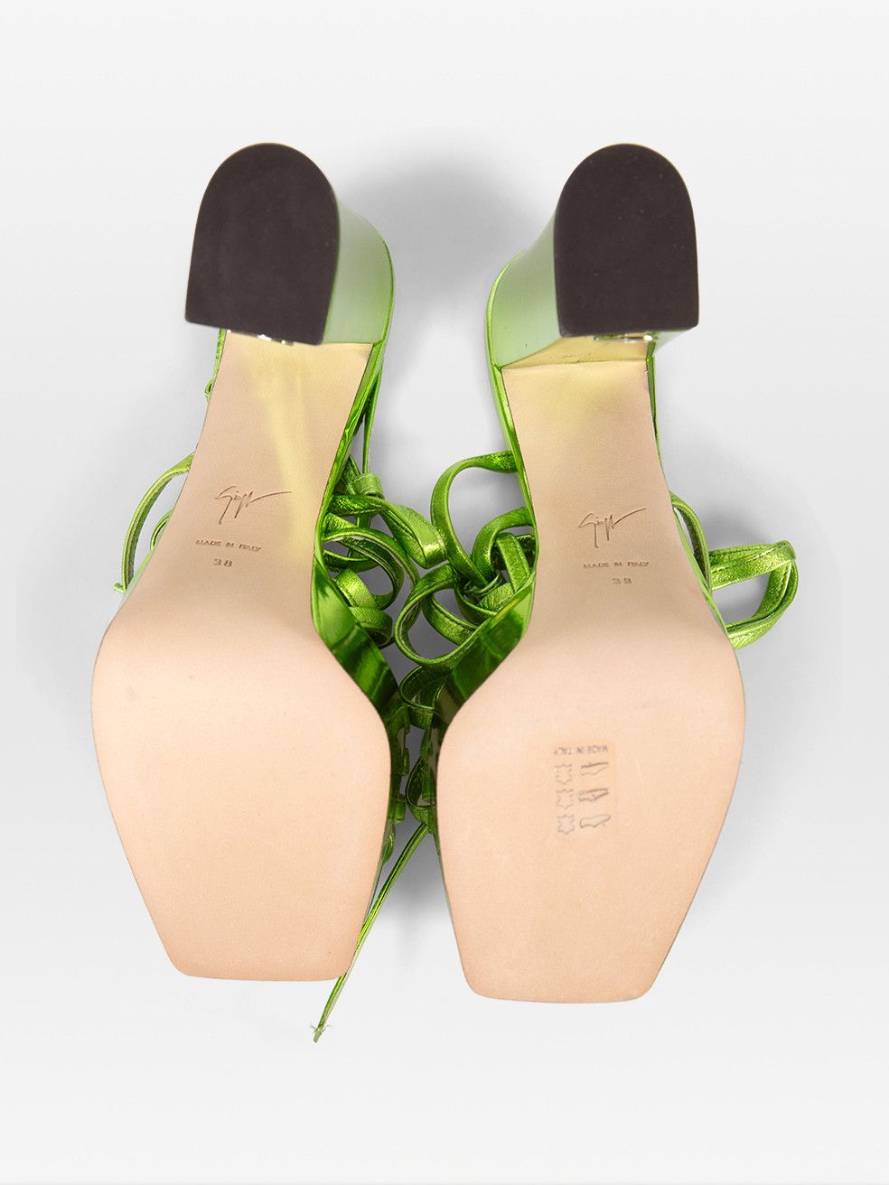 Giuseppe Zanotti Lime Leather Flavienne Wrap Sandals Size US 8.5 / IT 38.5 - 4 Thumbnail