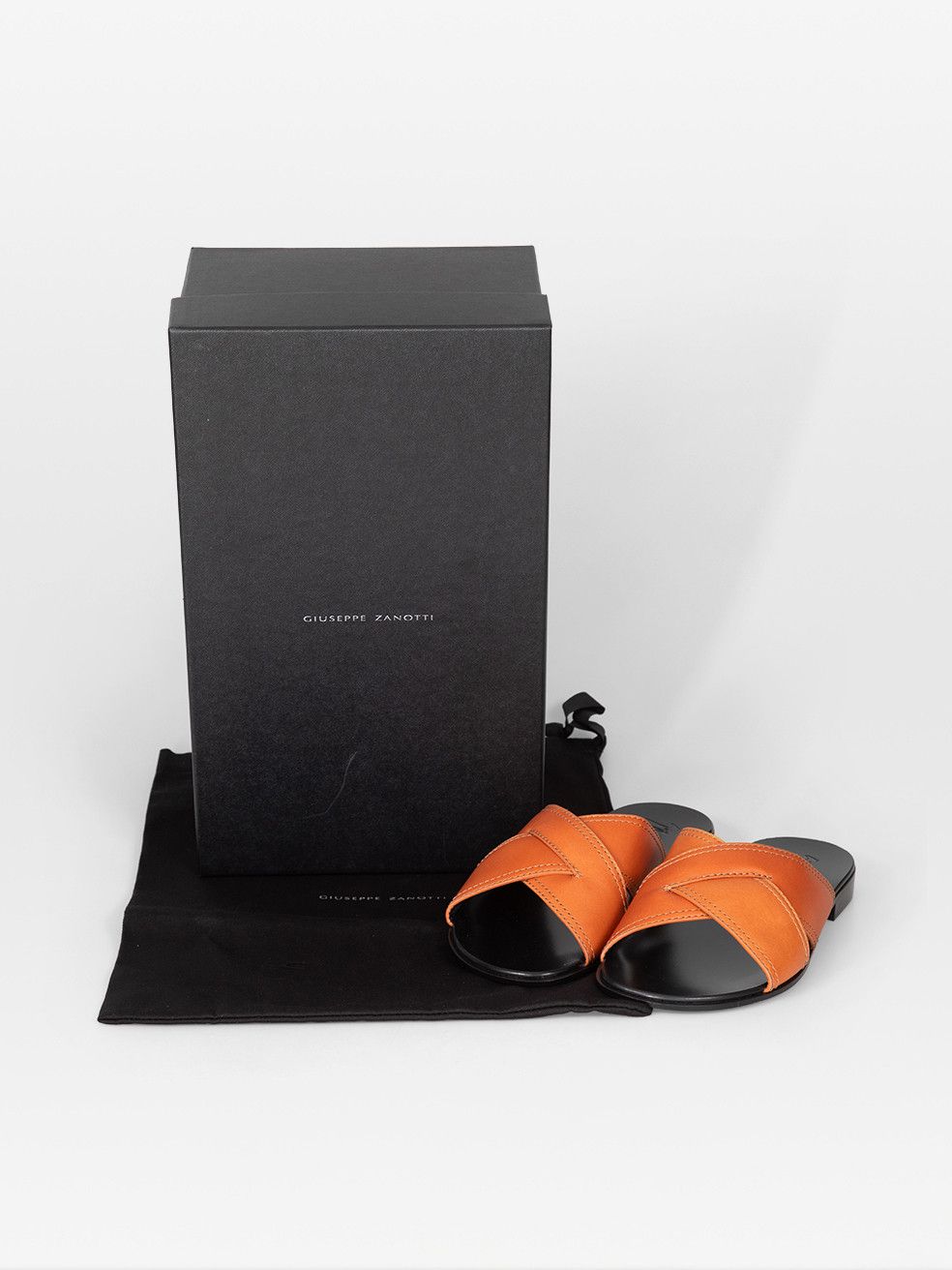 Giuseppe Zanotti Orange Leather Flavio Sandals Size US 8.5 / IT 38.5 - 6 Thumbnail