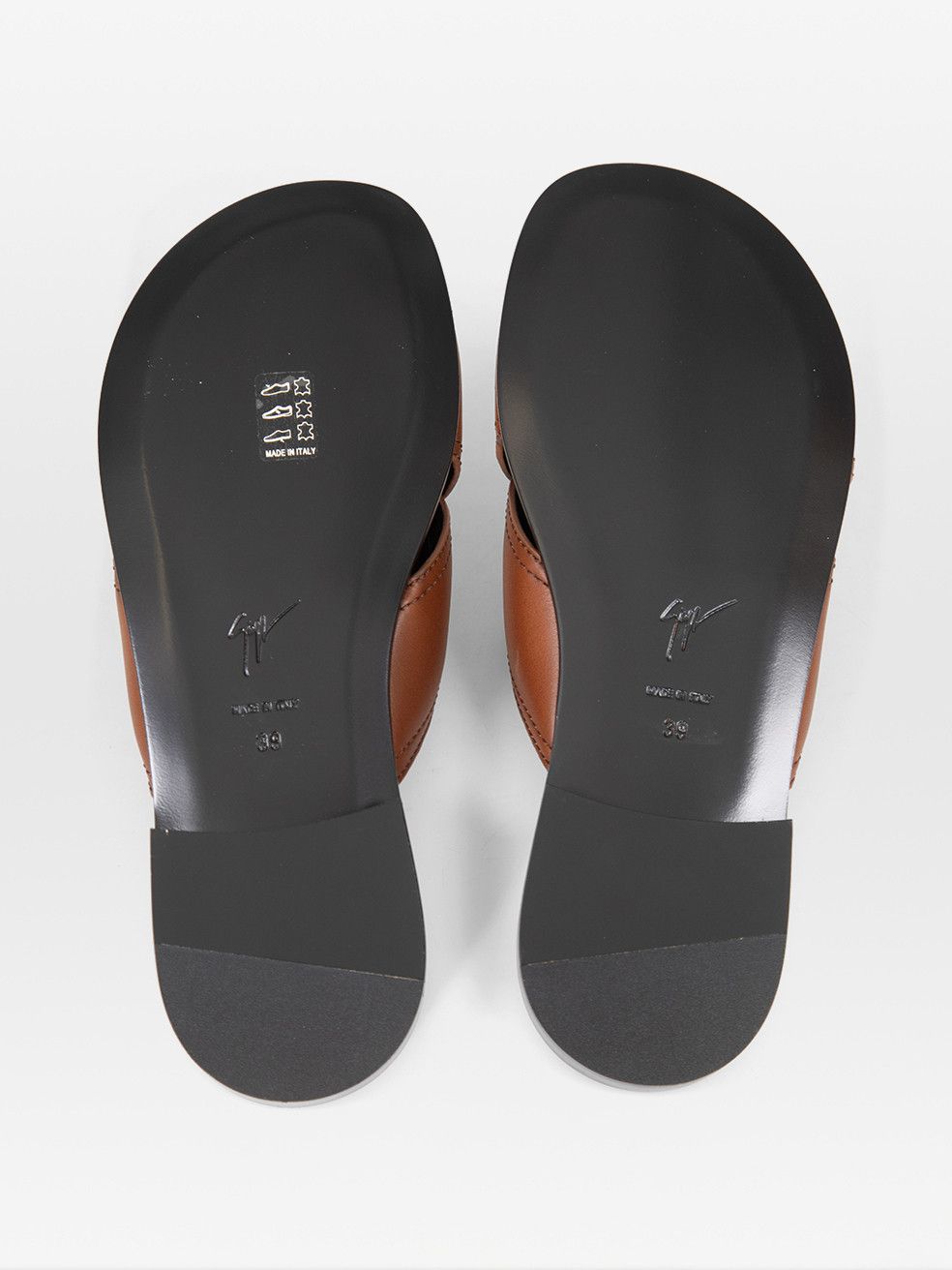 Giuseppe Zanotti Tan Brown Leather Flavio Sandals Size US 9.5 / IT 39.5 - 4 Thumbnail