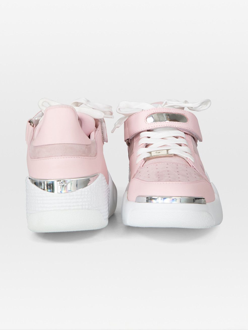 Giuseppe Zanotti Pink Leather & Suede Talon Trainers Size US 10 / IT 40 - 3 Thumbnail