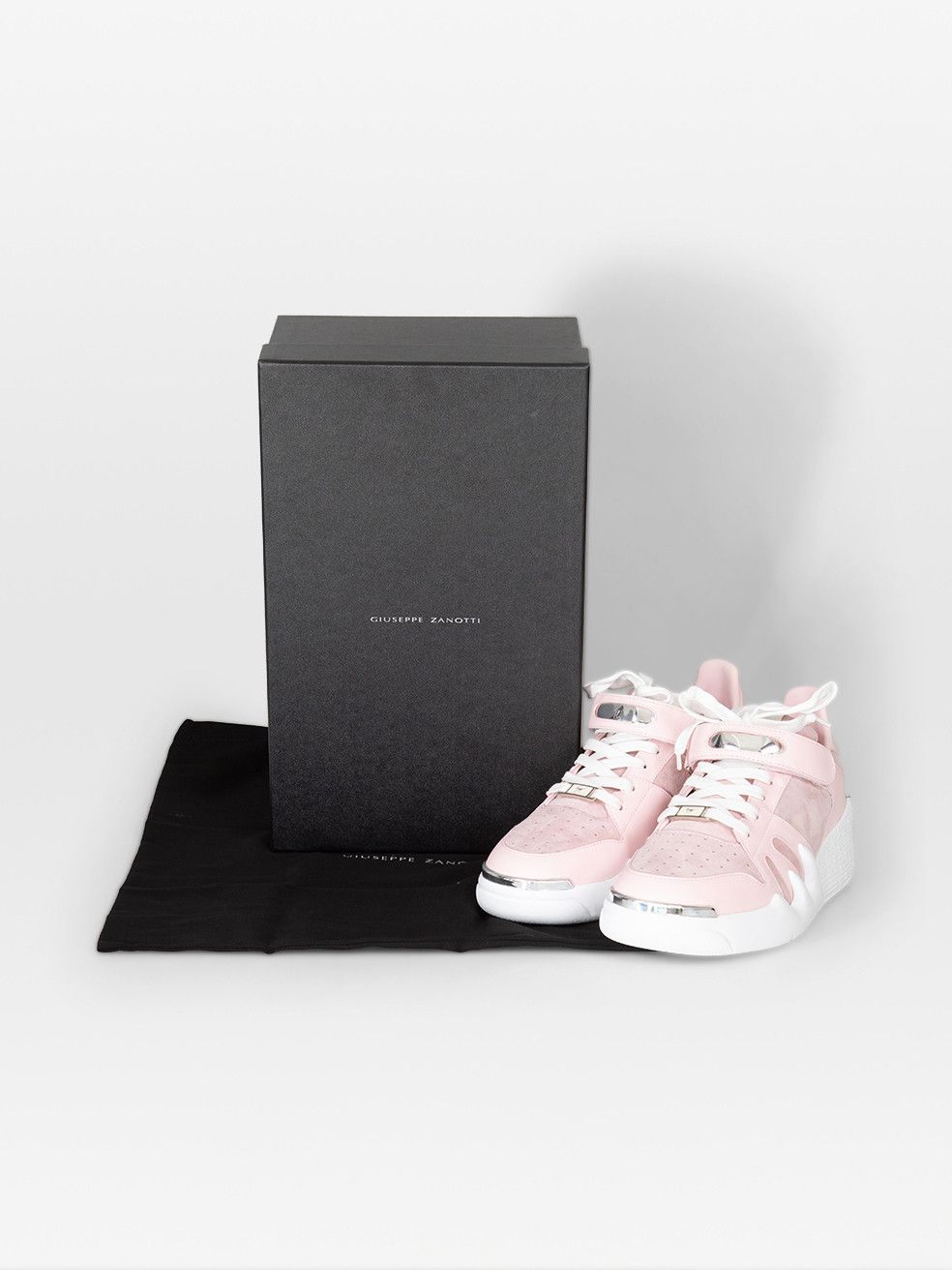 Giuseppe Zanotti Pink Leather & Suede Talon Trainers Size US 10 / IT 40 - 6 Thumbnail