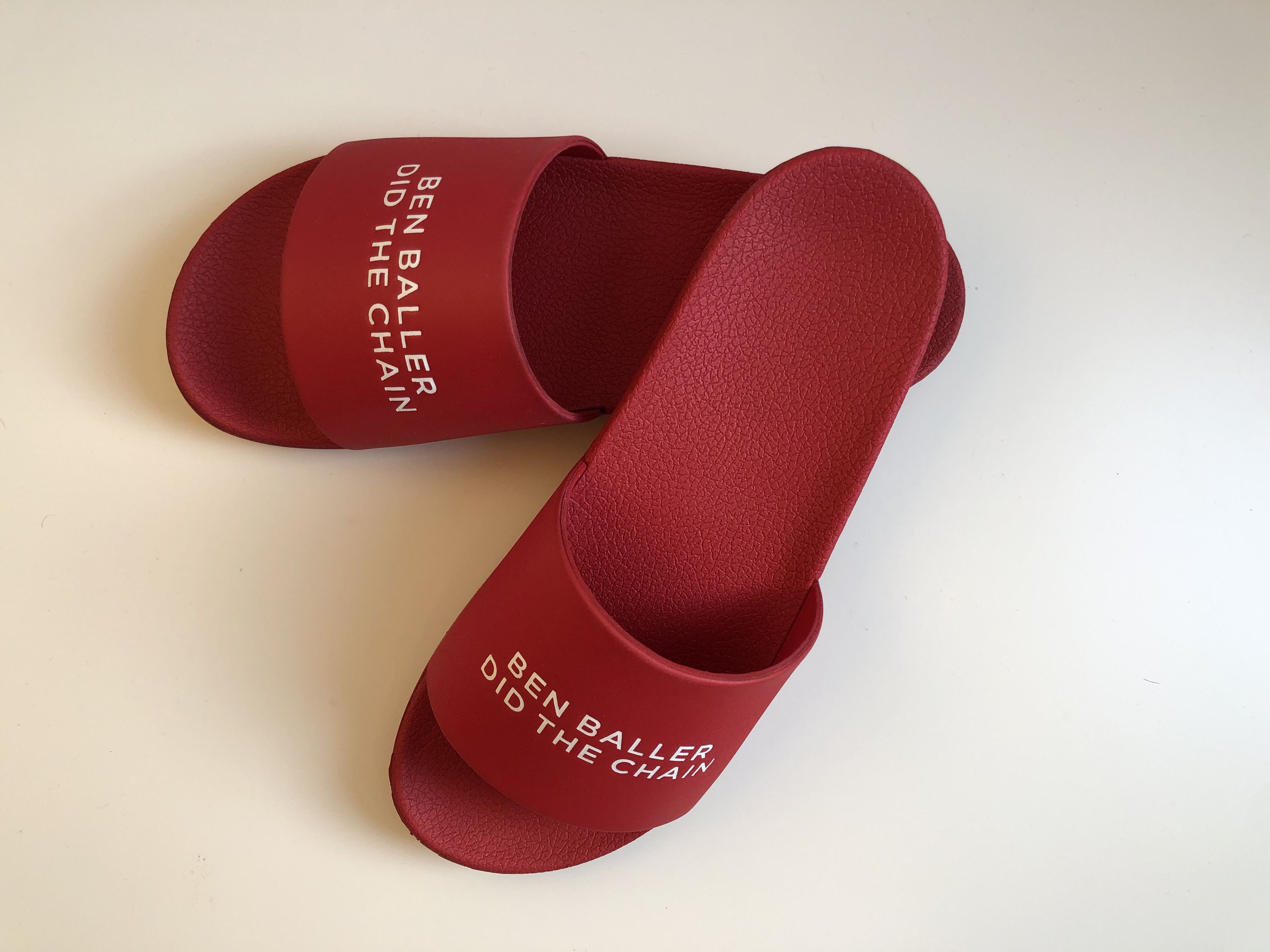Ben Baller “Ben Baller did the chain” slides red | Grailed