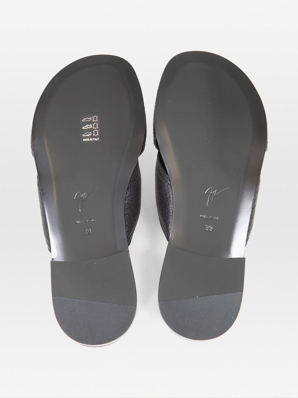 Giuseppe Zanotti Black Leather Flavio Sandals Size US 9.5 / IT 39.5 - 4 Thumbnail