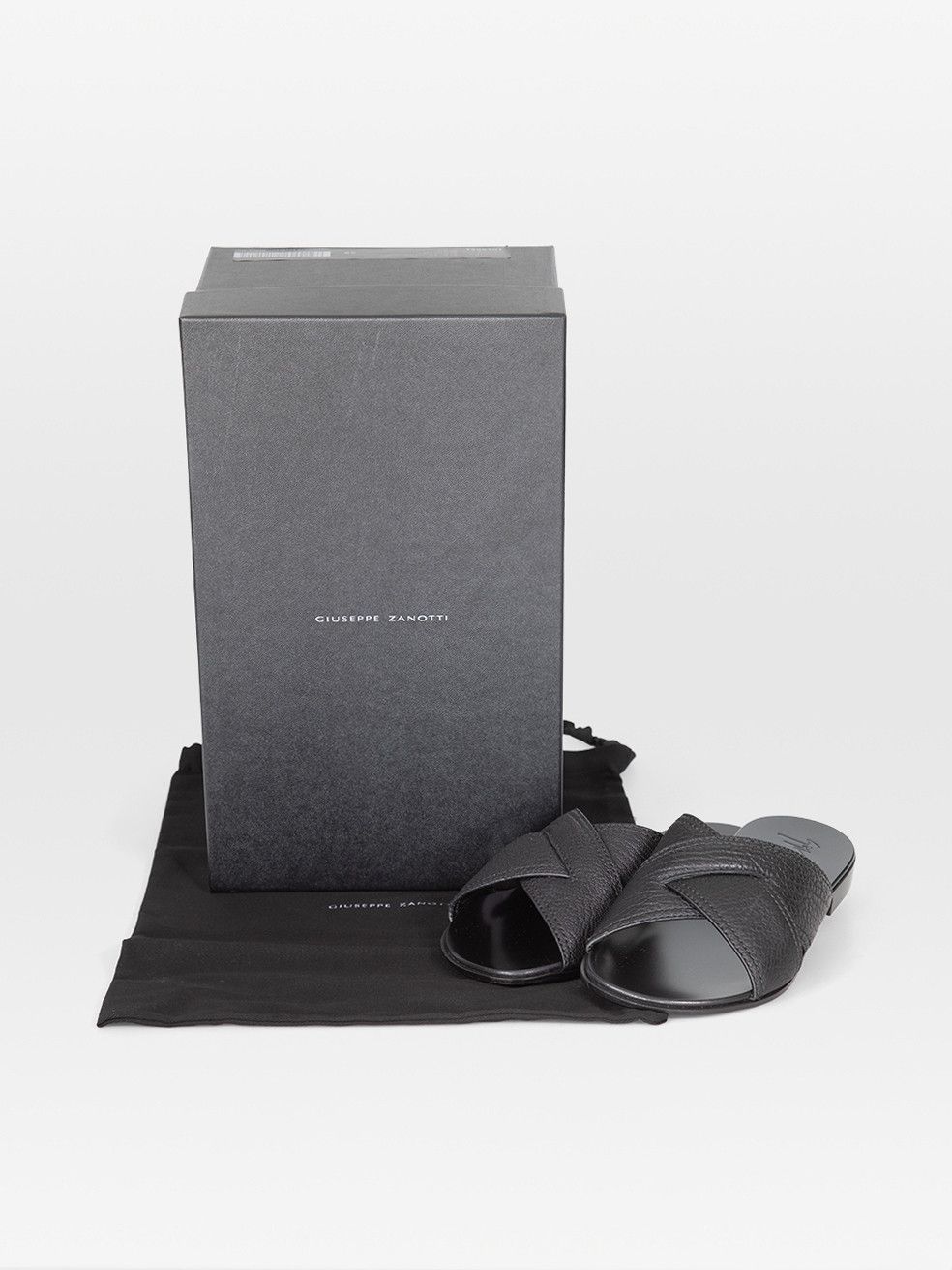 Giuseppe Zanotti Black Leather Flavio Sandals Size US 9.5 / IT 39.5 - 6 Thumbnail