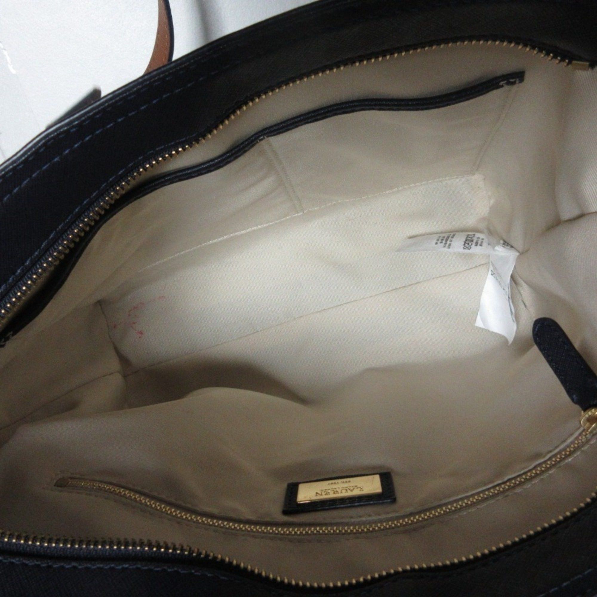 Ralph Lauren RALPH LAUREN Clare Striped Shoulder Bag Tote Navy Women's Size ONE SIZE - 14 Thumbnail