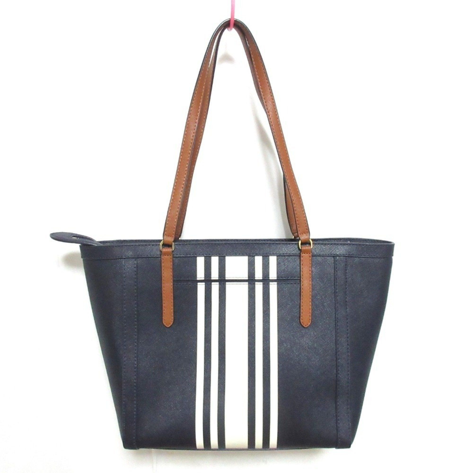 Ralph Lauren RALPH LAUREN Clare Striped Shoulder Bag Tote Navy Women's Size ONE SIZE - 2 Thumbnail