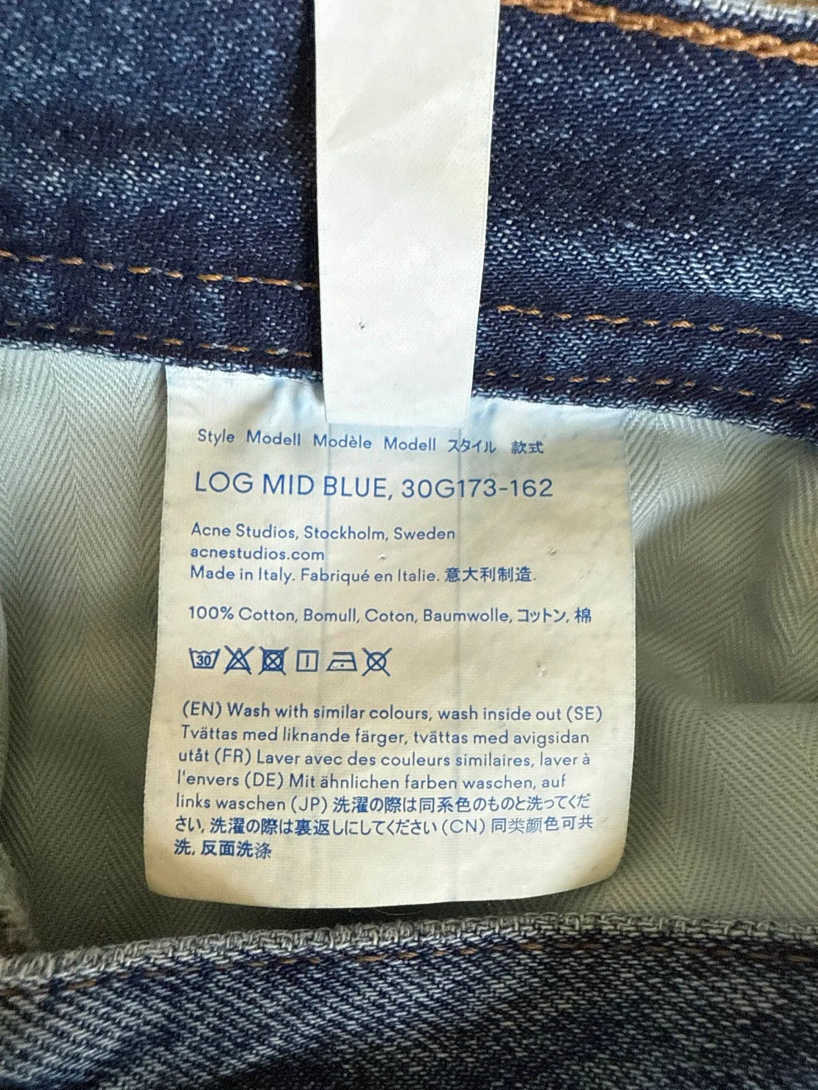 Acne Studios Acne Studios Blå Konst Log Mid Blue Jeans Size 25" / US 0 / IT 36 - 4 Thumbnail