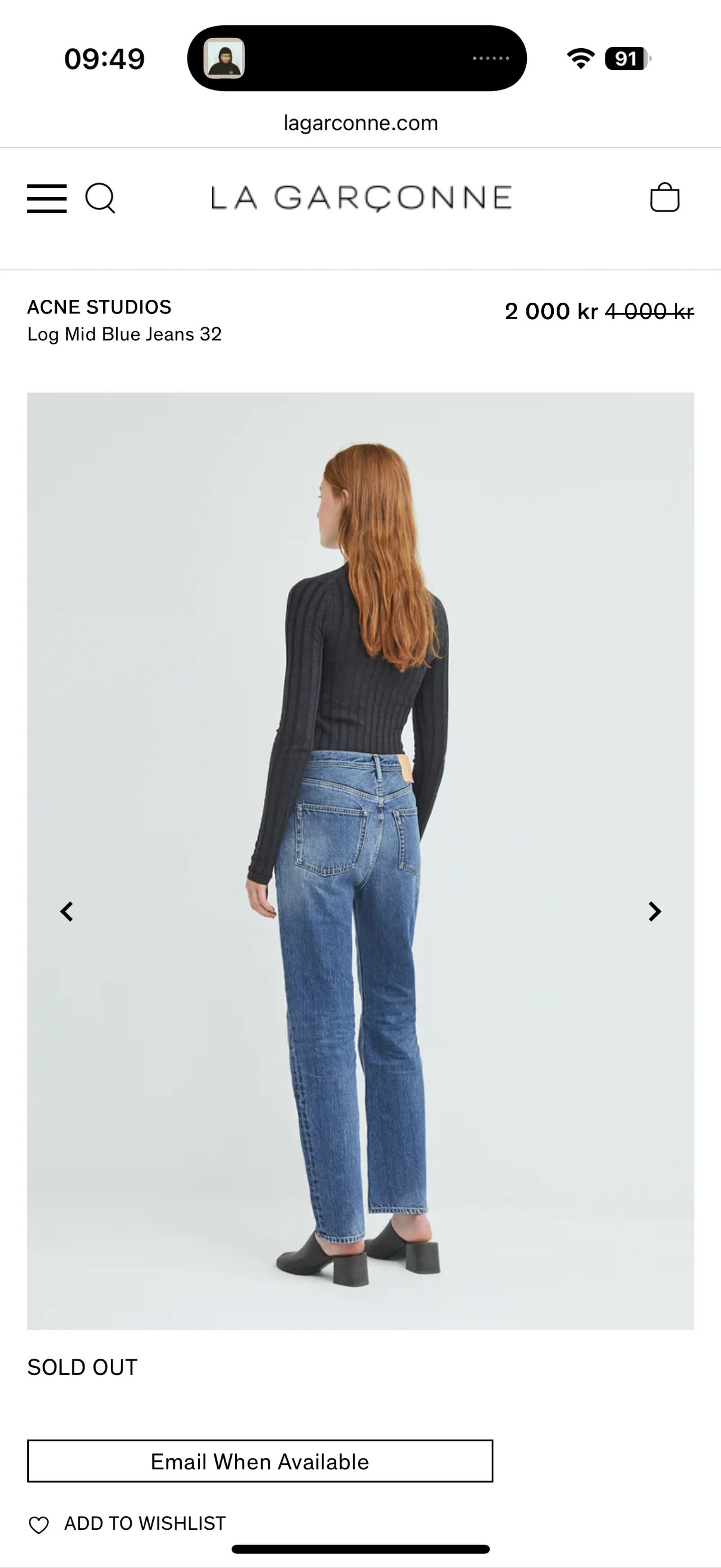 Acne Studios Acne Studios Blå Konst Log Mid Blue Jeans Size 25" / US 0 / IT 36 - 8 Thumbnail