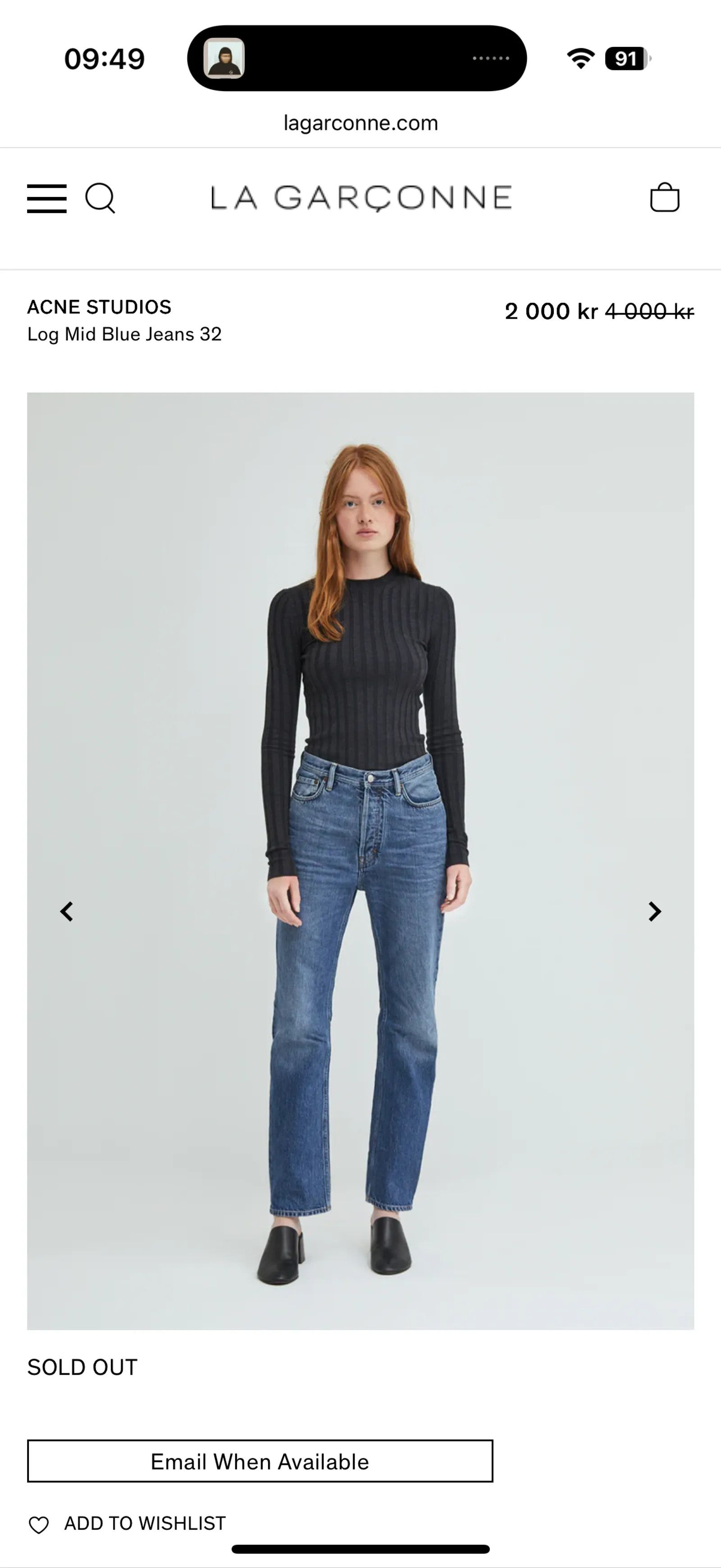 Acne Studios Acne Studios Blå Konst Log Mid Blue Jeans Size 25" / US 0 / IT 36 - 7 Thumbnail