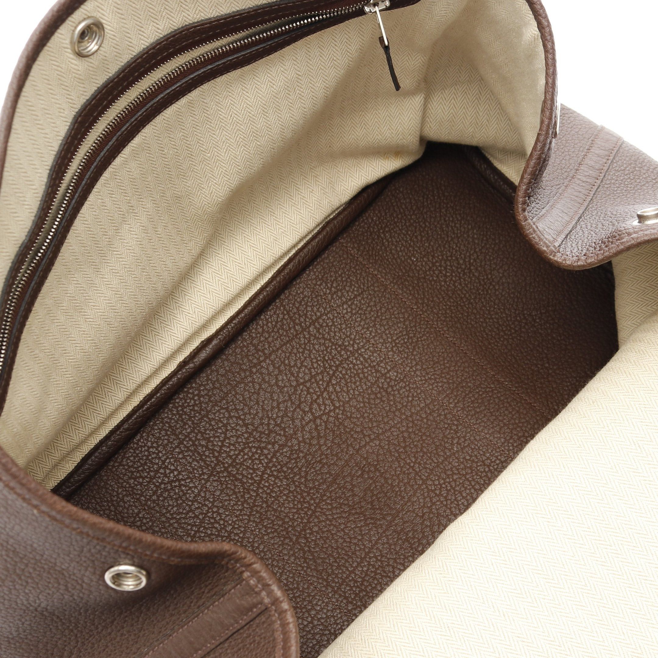Hermes Hermes Garden Party Pm Cafe Handbag Tote Bag Negonda Leather Dark Brown Silver Hardware □L Stamp Size ONE SIZE - 3 Thumbnail