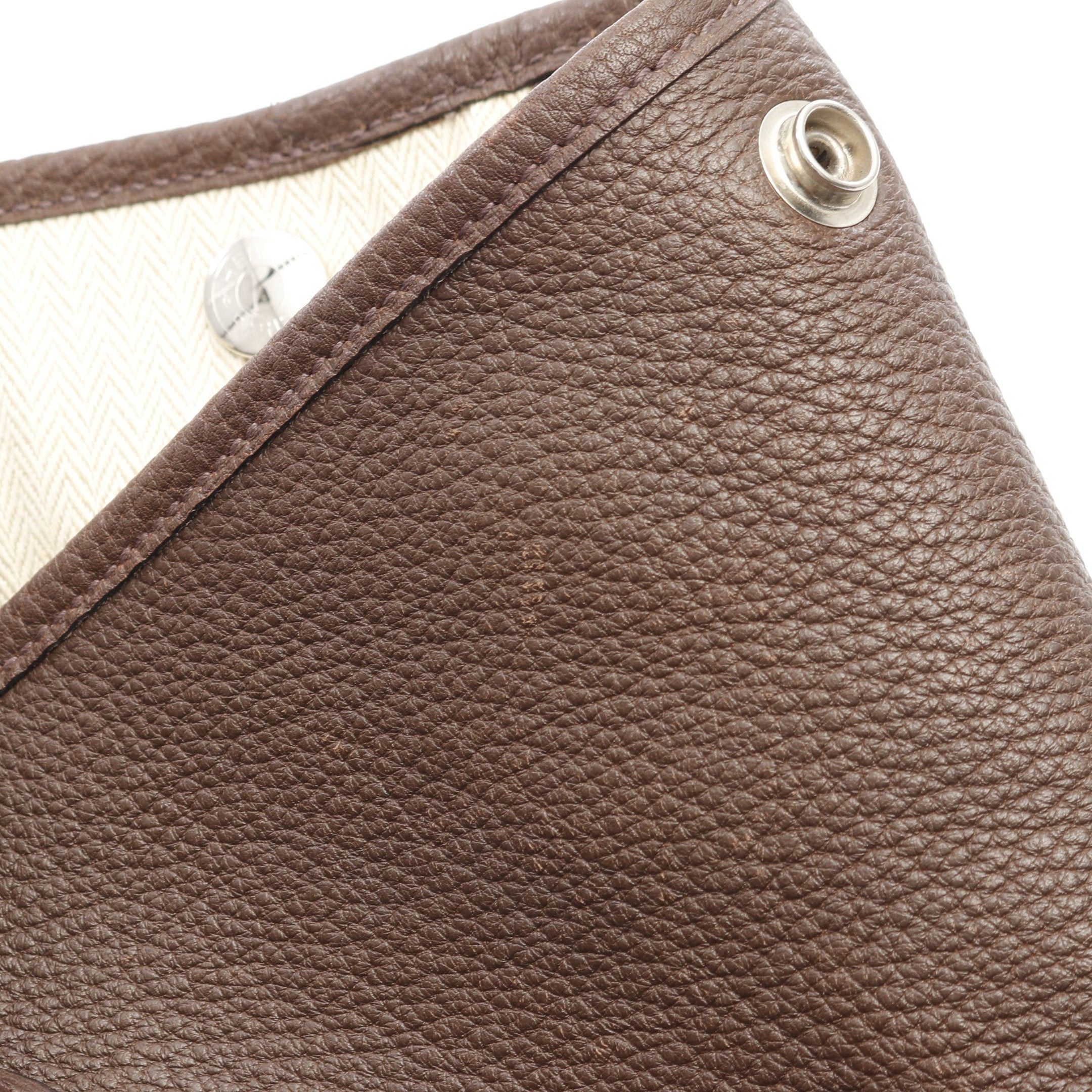 Hermes Hermes Garden Party Pm Cafe Handbag Tote Bag Negonda Leather Dark Brown Silver Hardware □L Stamp Size ONE SIZE - 9 Thumbnail