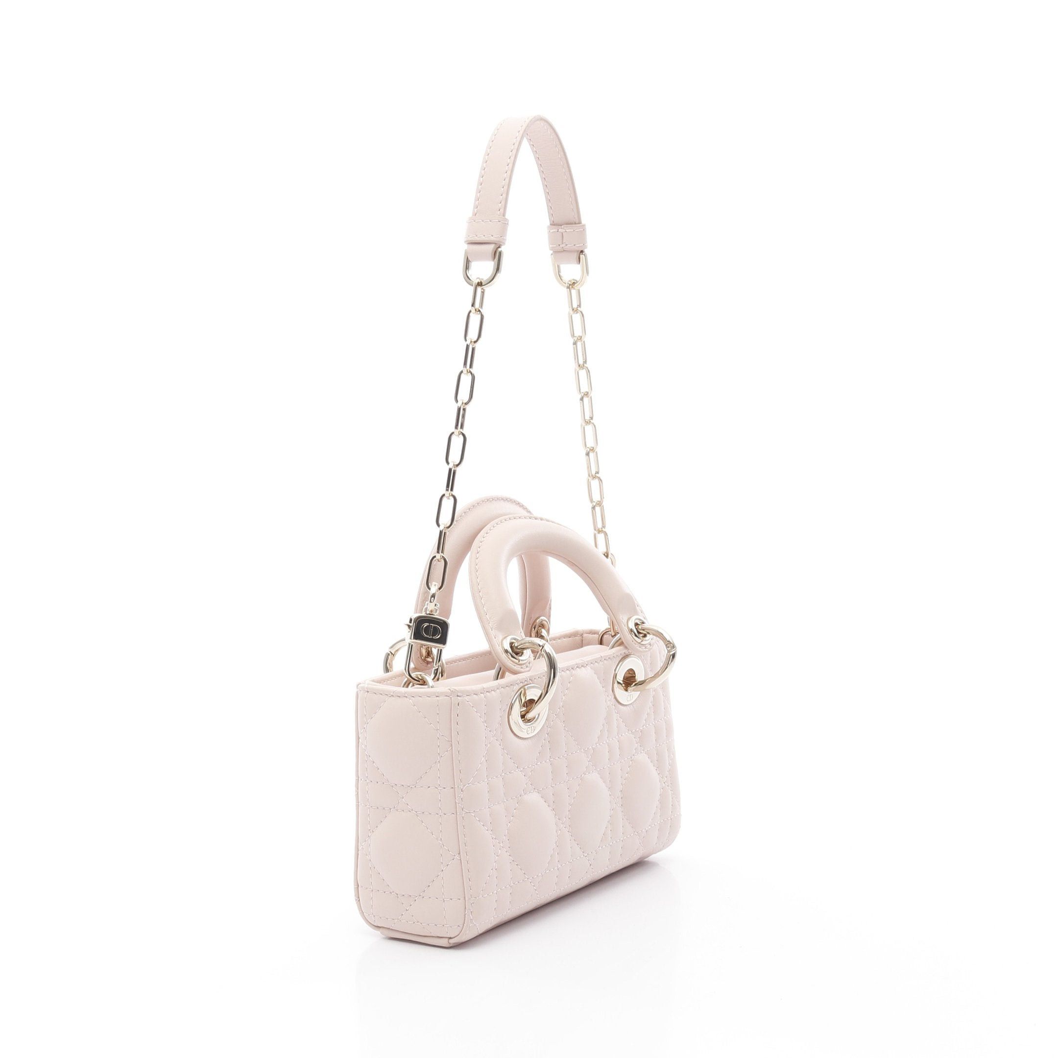 Dior Dior Lady Micro Canage Handbag Leather Pink 3Way Size ONE SIZE - 2 Thumbnail