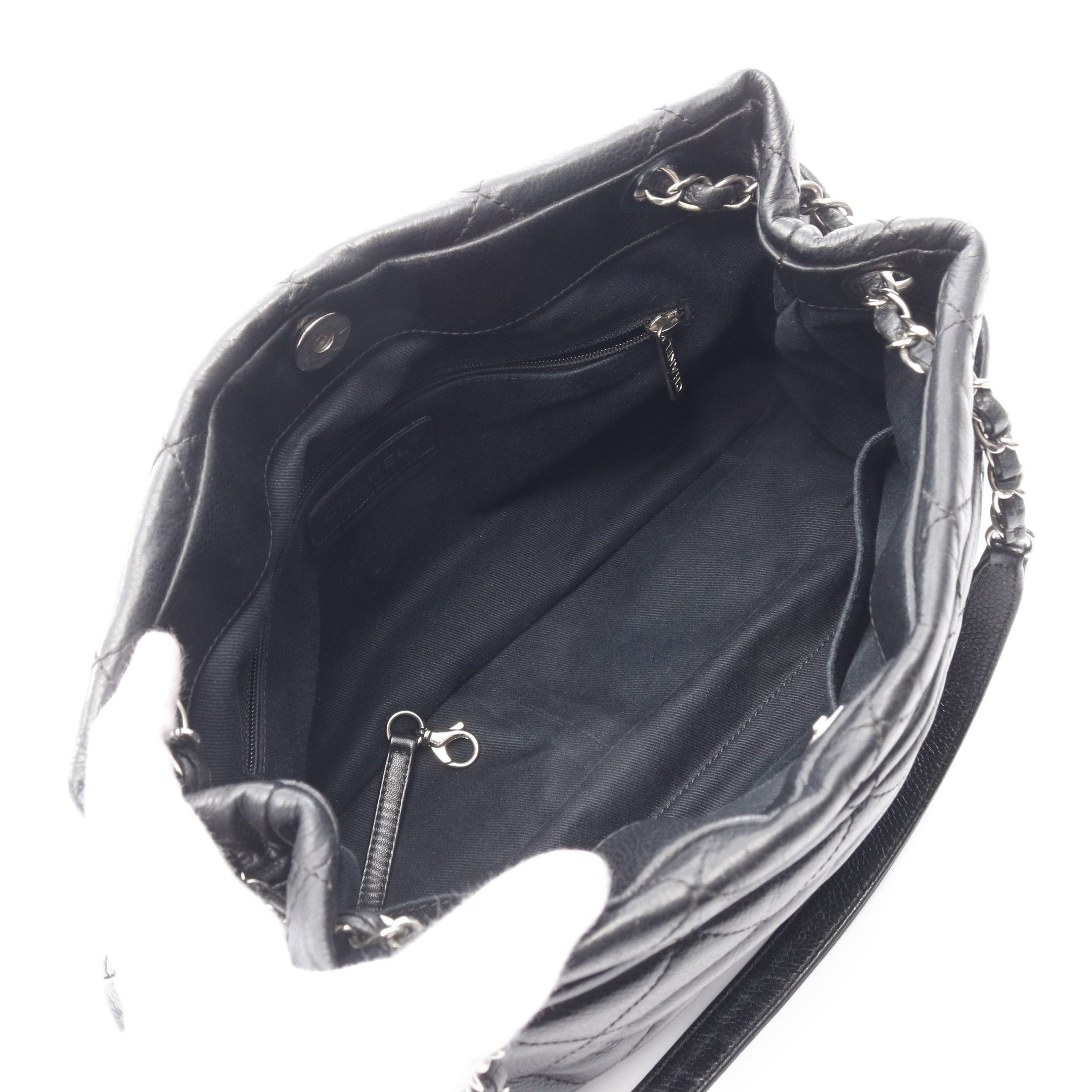 Chanel Chanel Matelasse Chain Shoulder Bag Tote Caviar Skin Black Silver Hardware Size ONE SIZE - 3 Thumbnail