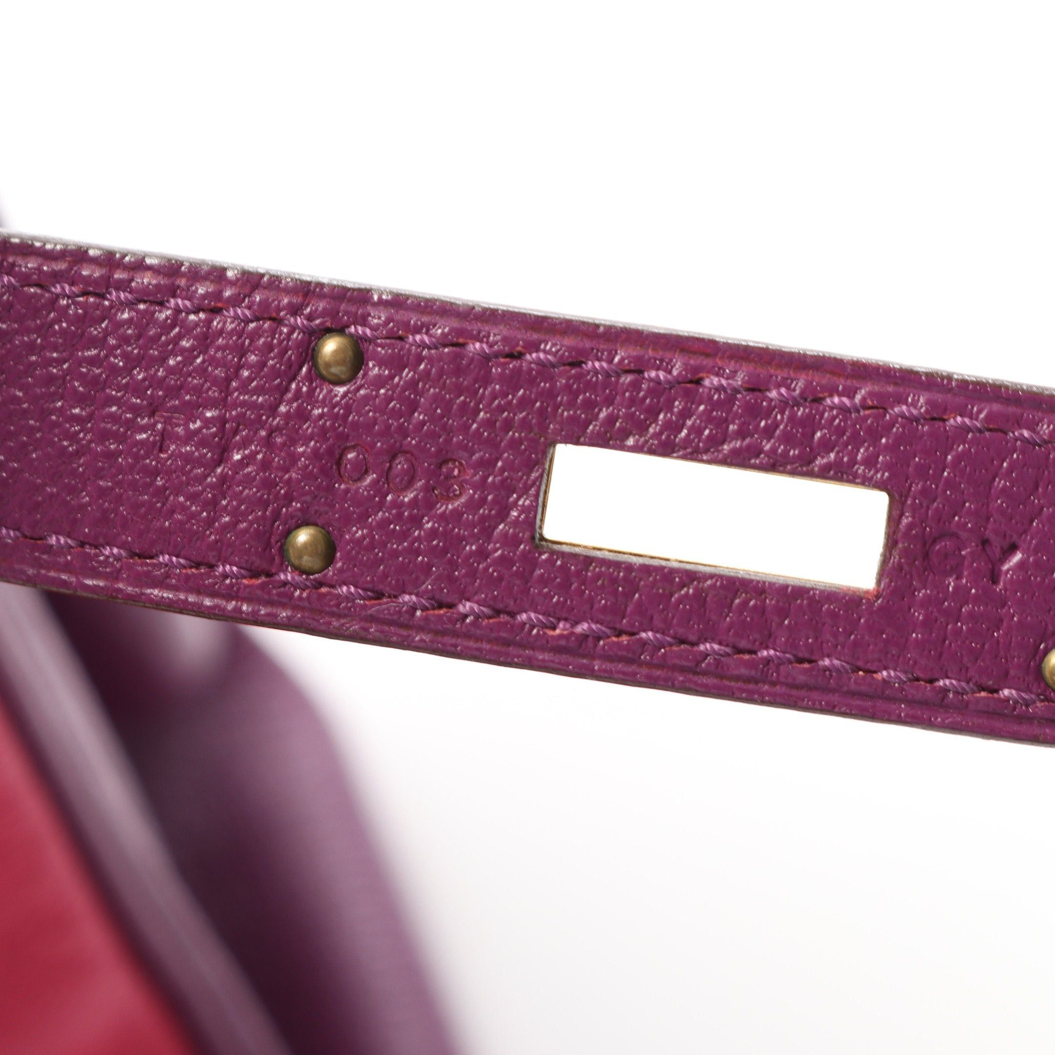 Hermes Hermes Birkin 30 Rose Shocking Anemone Handbag Chevre Pink Purple Gold Hardware T Stamp Size ONE SIZE - 5 Thumbnail