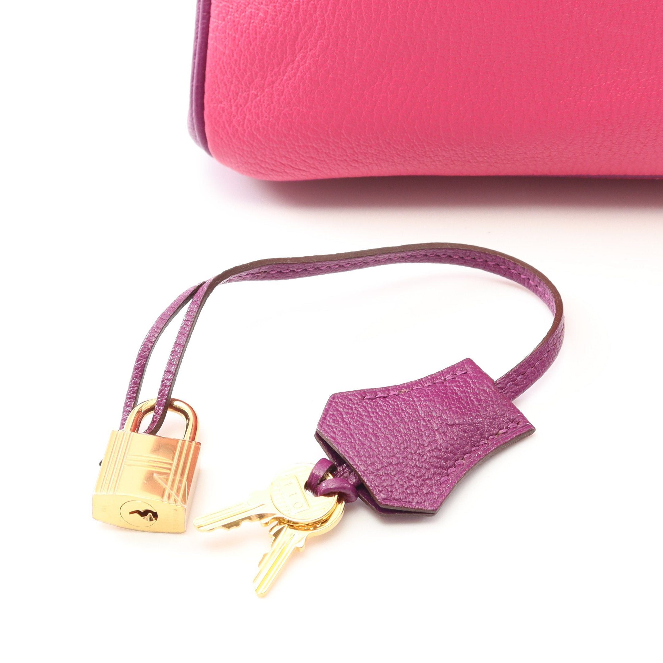 Hermes Hermes Birkin 30 Rose Shocking Anemone Handbag Chevre Pink Purple Gold Hardware T Stamp Size ONE SIZE - 6 Thumbnail