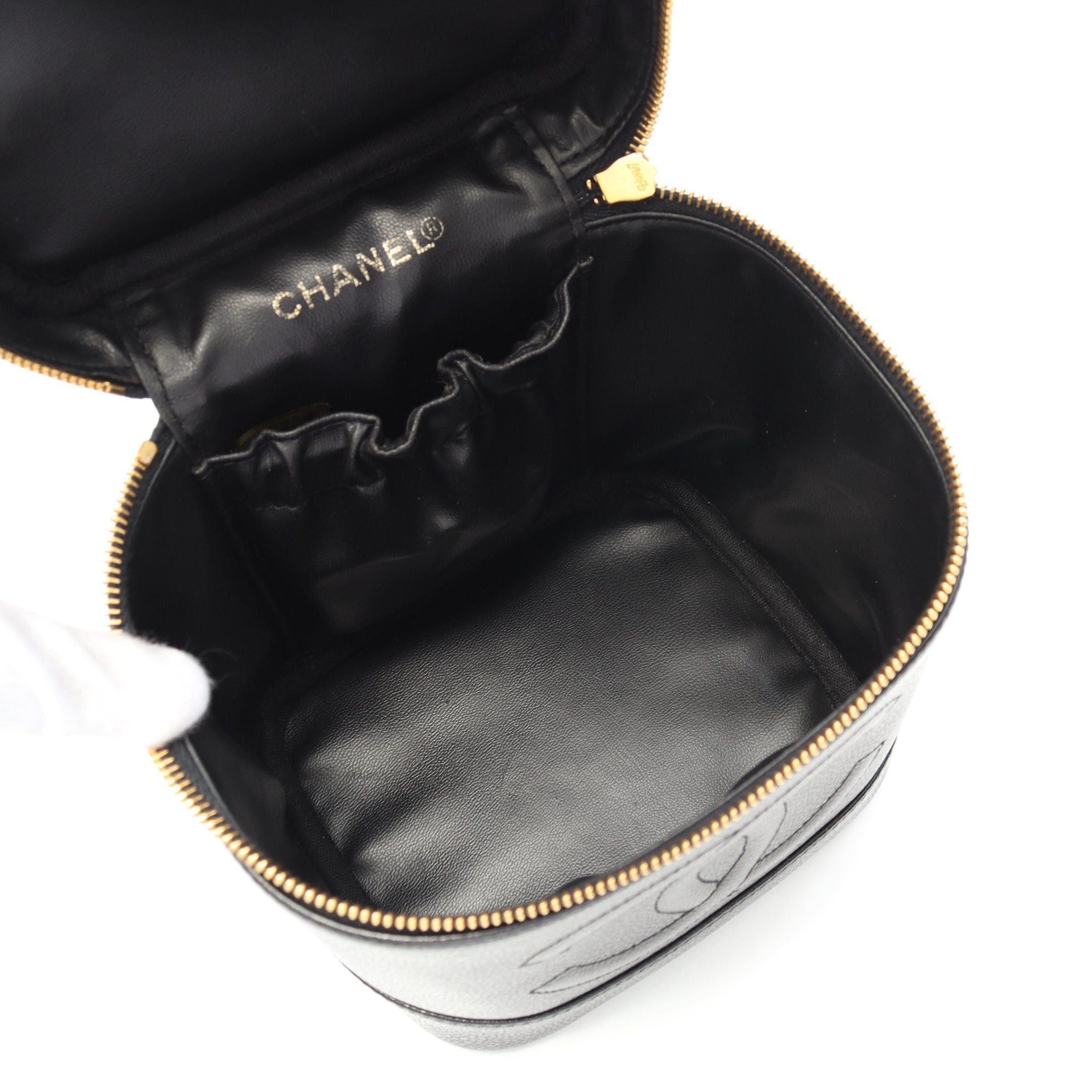 Chanel Chanel Coco Mark Handbag Vanity Bag Caviar Skin Black Gold Hardware Size ONE SIZE - 3 Thumbnail
