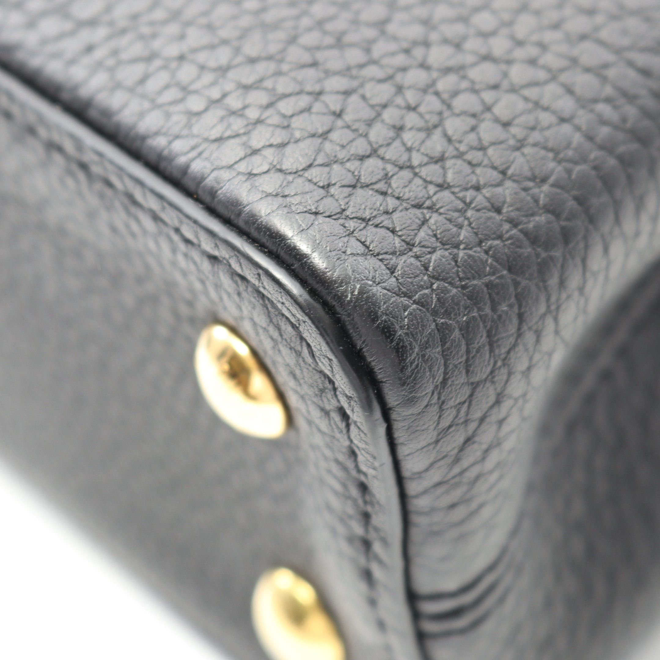 Louis Vuitton Louis Vuitton Capucines Mini Handbag Leather Black Size ONE SIZE - 5 Thumbnail
