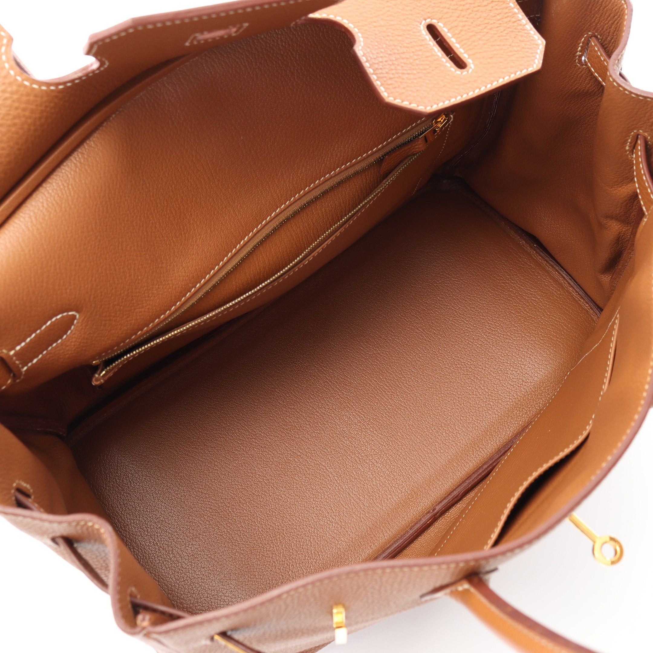 Hermes Hermes Birkin 35 Gold Handbag Togo Light Brown Hardware □M Stamp (Manufactured Around 2009) Size ONE SIZE - 3 Thumbnail
