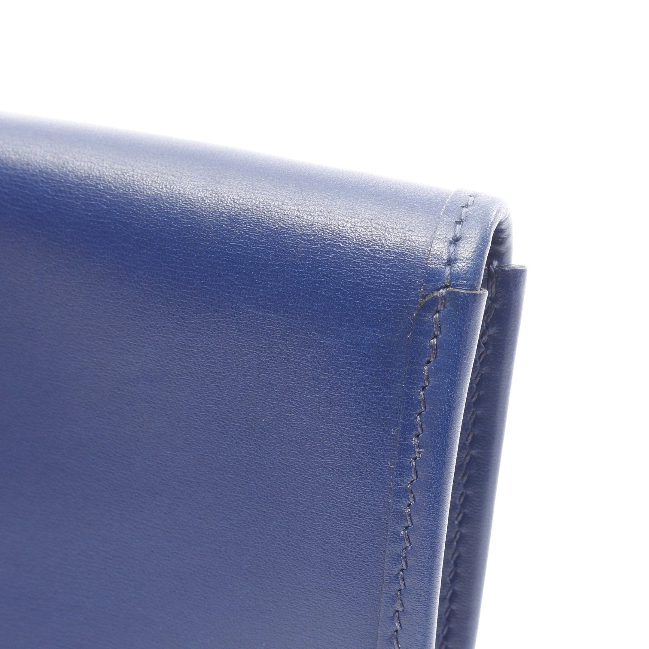 Hermes Hermes Jije Duo Blue Saphir Clutch Bag Box Calf Navy □J Carved Stamp Size ONE SIZE - 8 Thumbnail