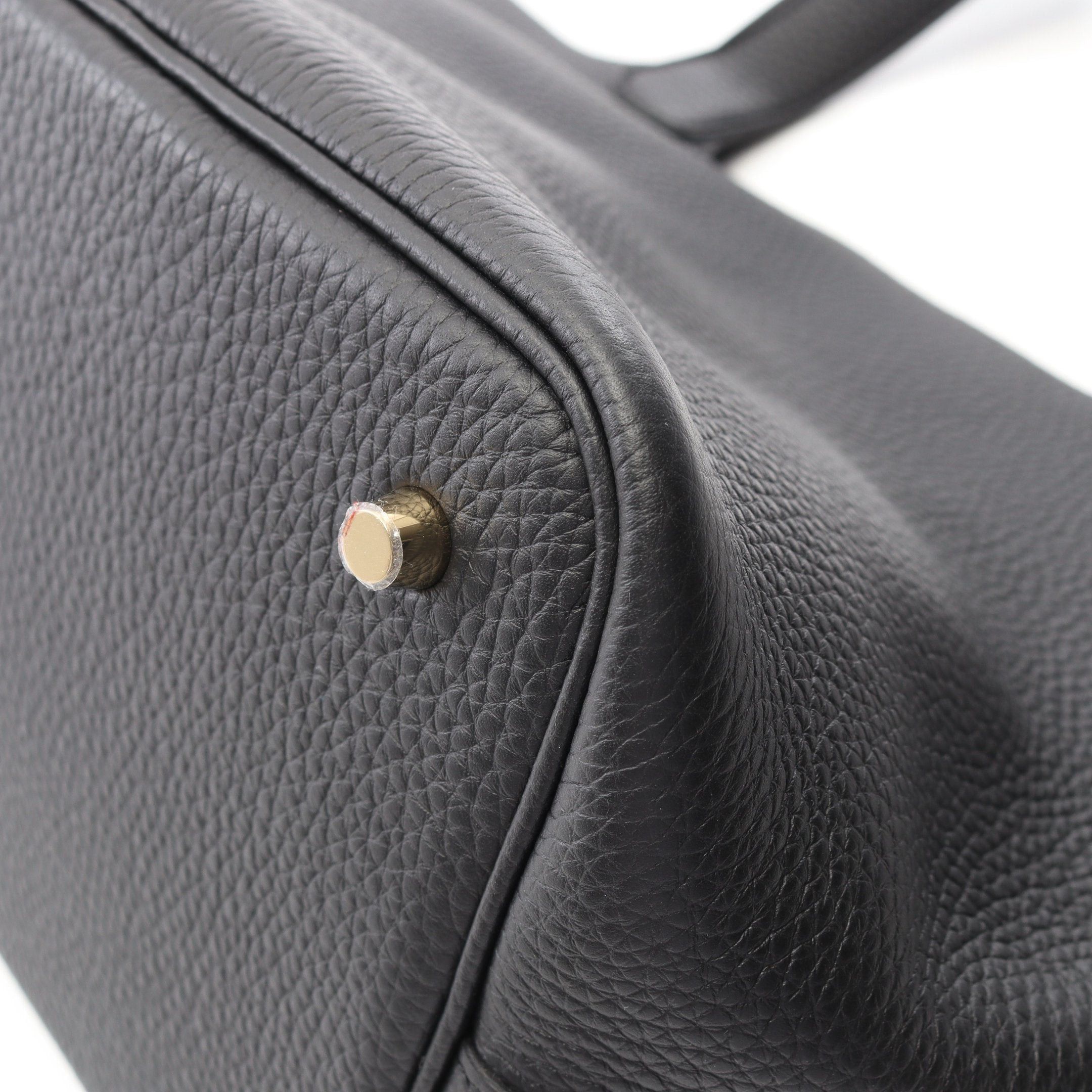 Hermes Hermes Picotane Lock Mm Handbag Clemence Leather Black Gold Hardware K Stamp Size ONE SIZE - 6 Thumbnail