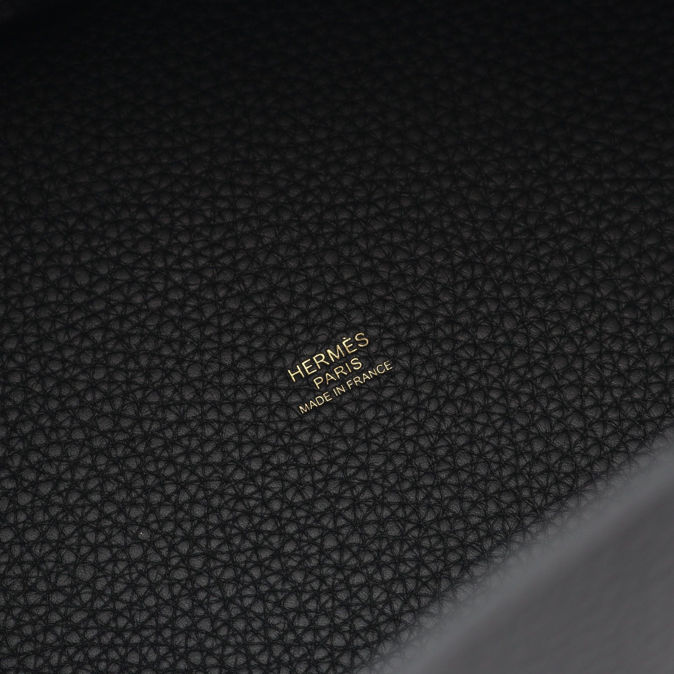 Hermes Hermes Picotane Lock Mm Handbag Clemence Leather Black Gold Hardware K Stamp Size ONE SIZE - 4 Thumbnail