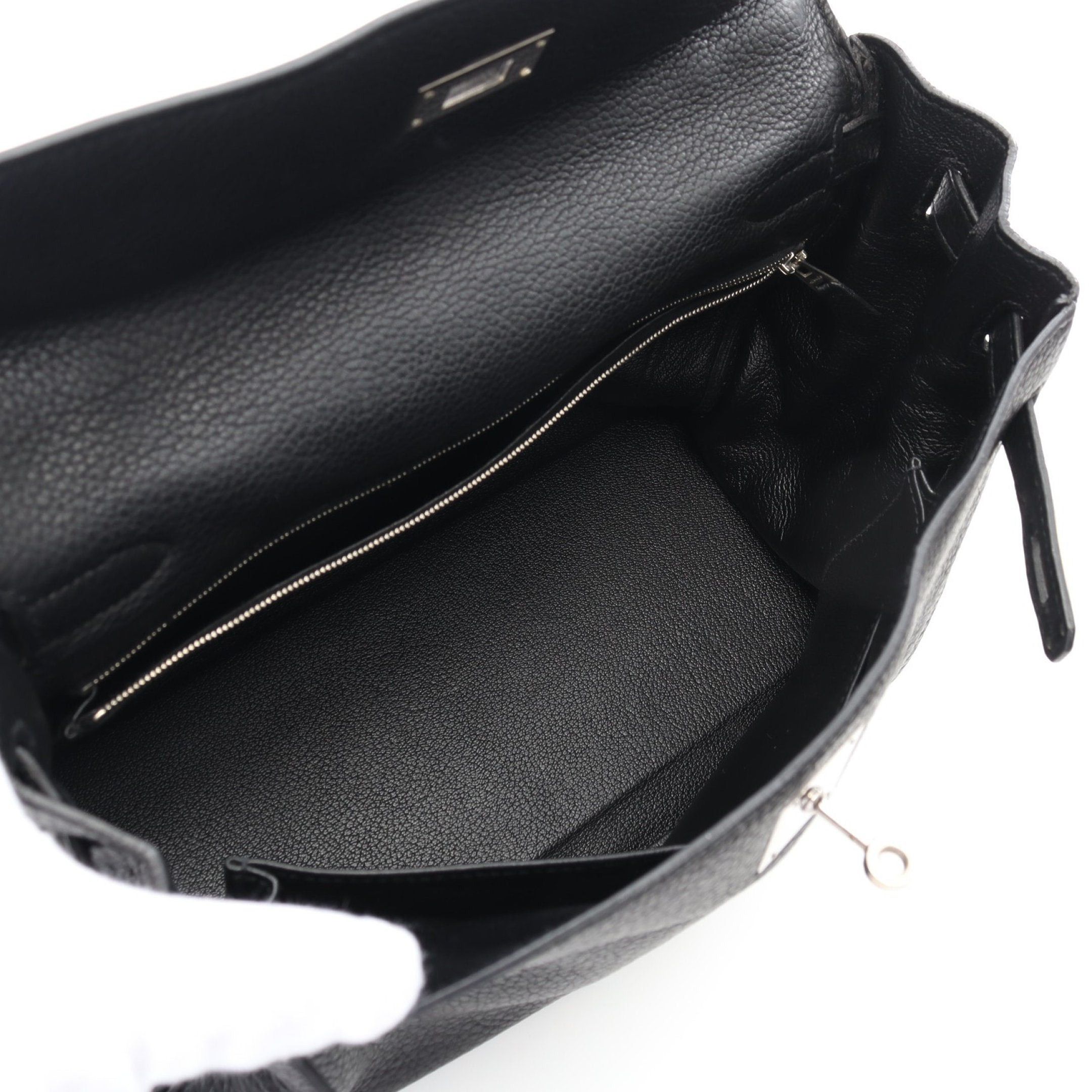 Hermes Hermes Kelly32 Handbag Clemence Leather Black Silver Hardware Inner Stitch Stamp Size ONE SIZE - 3 Thumbnail
