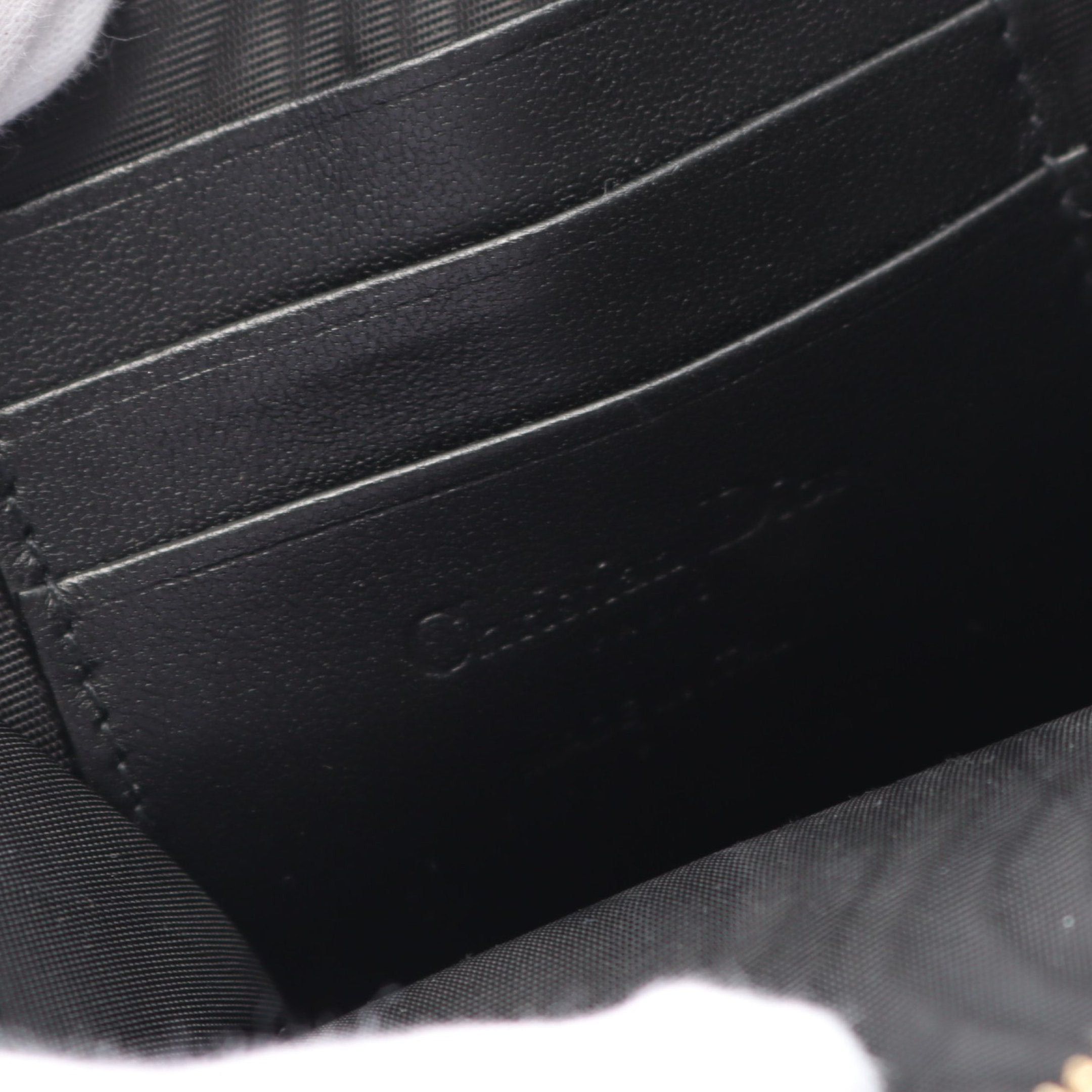Dior Dior Lady Dior Phone Holder Canage Handbag Leather Black Size ONE SIZE - 4 Thumbnail