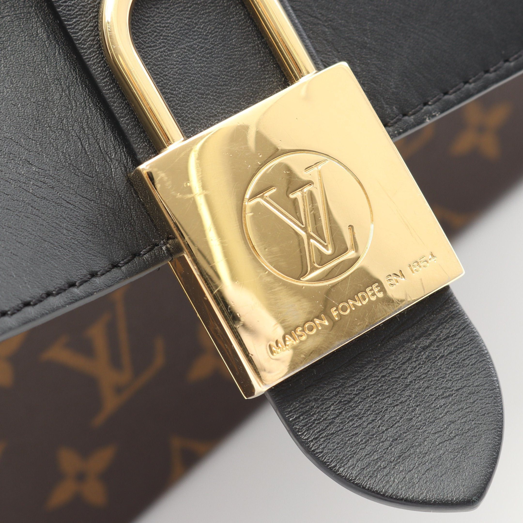 Louis Vuitton Louis Vuitton Rocky Bb Monogram Noir Handbag Leather Brown Black Size ONE SIZE - 8 Thumbnail