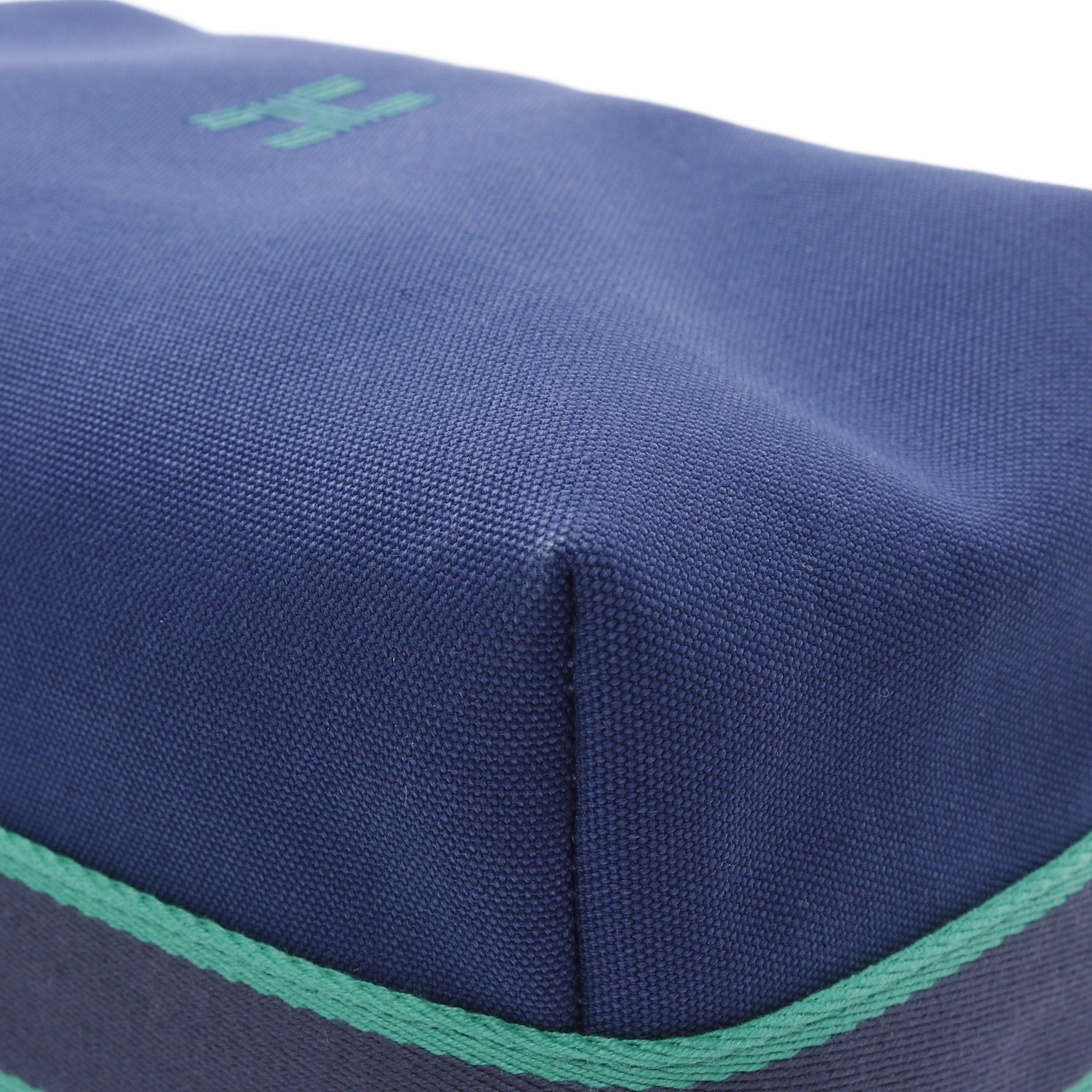 Hermes Hermes Bride A Brac Gm Blue Marine Handbag Canvas Navy Green Silver Hardware Size ONE SIZE - 6 Thumbnail