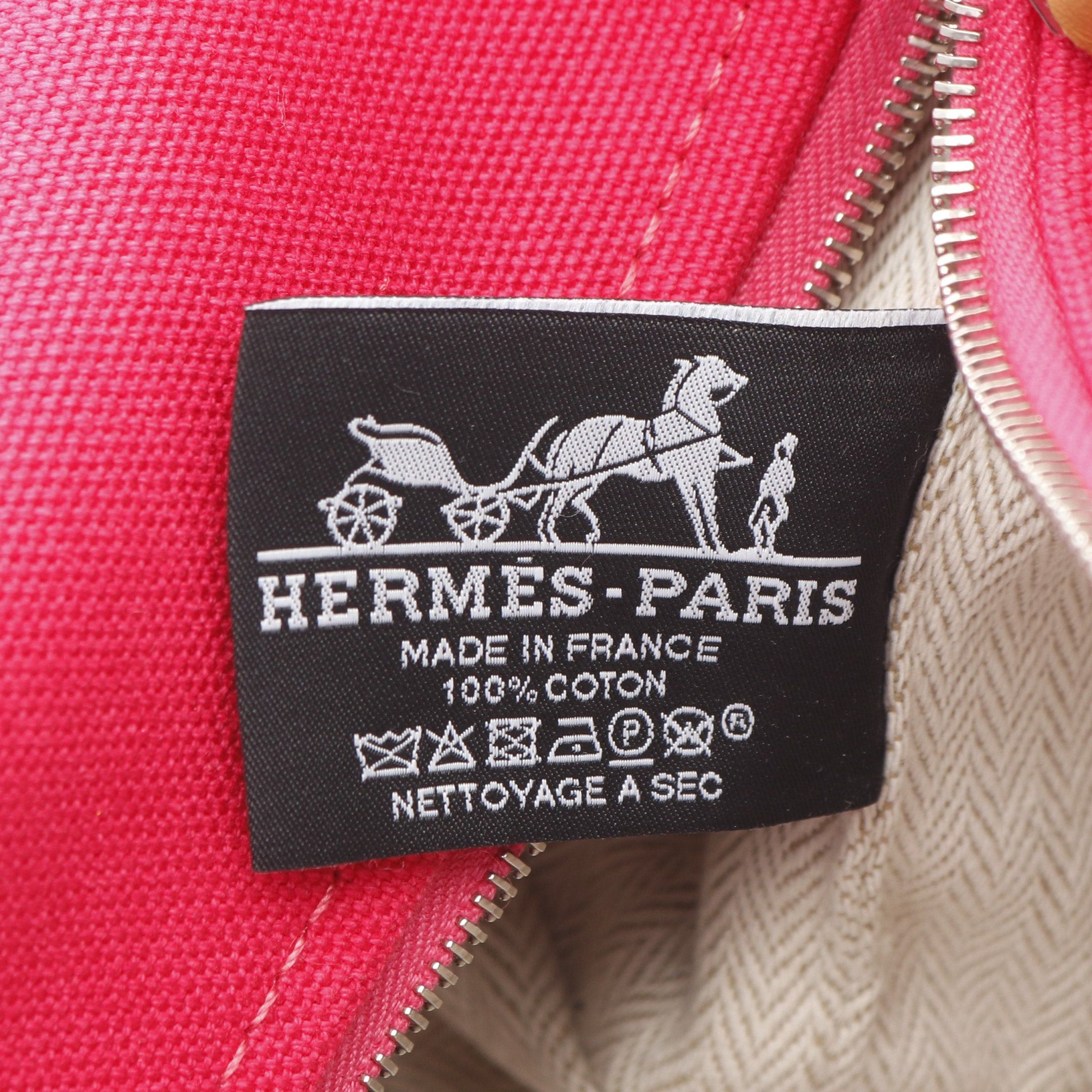 Hermes Hermes Bride-A-Brac Pm Hibiscus Handbag Canvas Pink Purple Bordeaux Orange Silver Hardware Size ONE SIZE - 4 Thumbnail