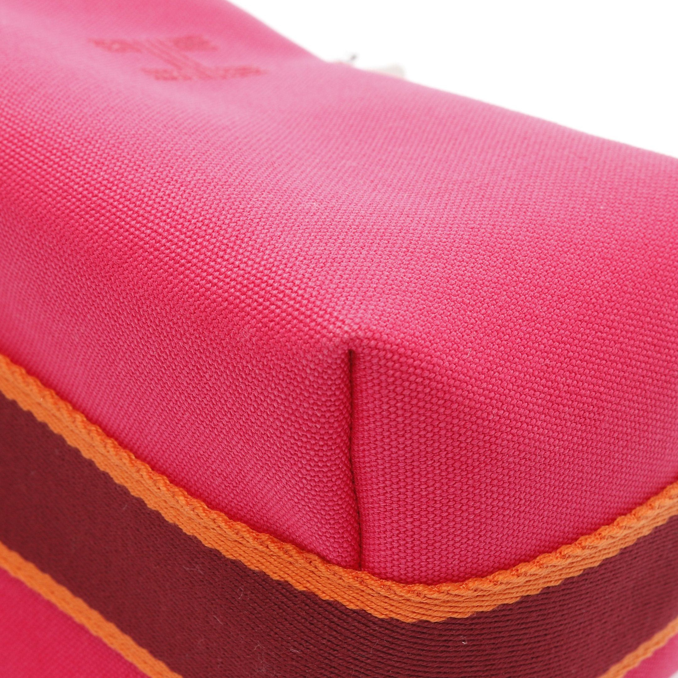 Hermes Hermes Bride-A-Brac Pm Hibiscus Handbag Canvas Pink Purple Bordeaux Orange Silver Hardware Size ONE SIZE - 5 Thumbnail