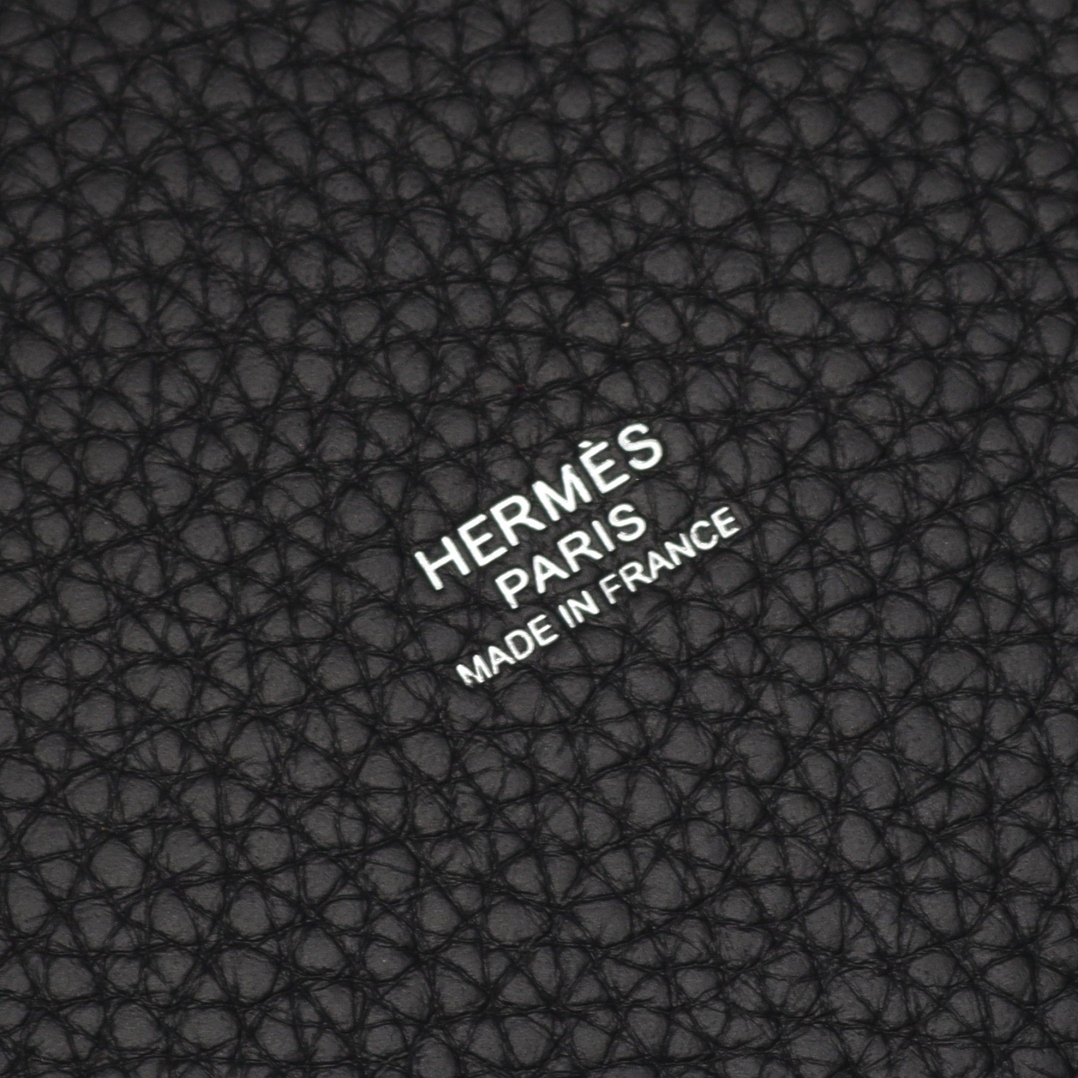 Hermes Hermes Picotan Lock Pm Handbag Clemence Leather Black Silver Hardware K Stamp Size ONE SIZE - 4 Thumbnail