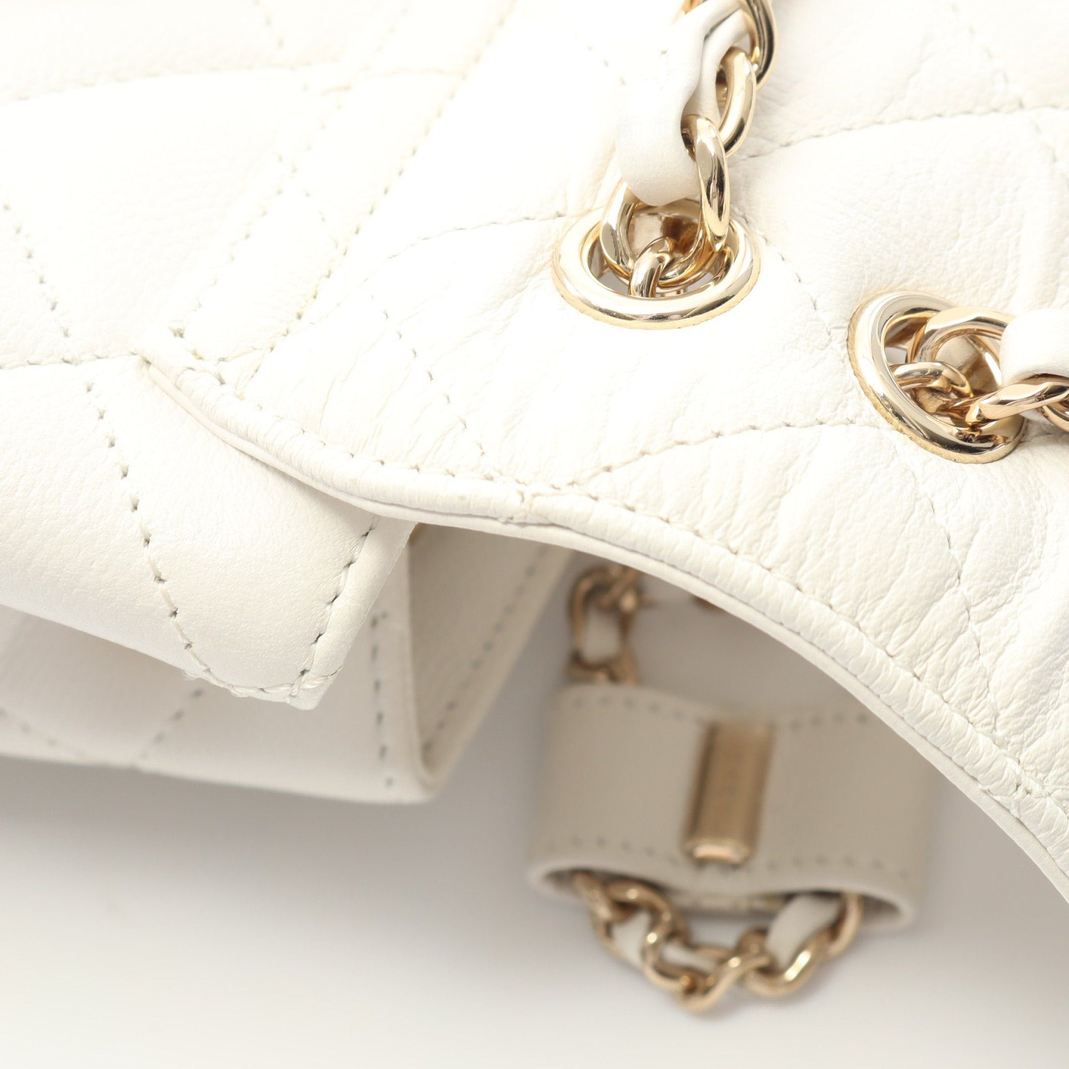 Chanel Chanel Matelasse Backpack Rucksack Caviar Skin White Gold Hardware Size ONE SIZE - 8 Thumbnail