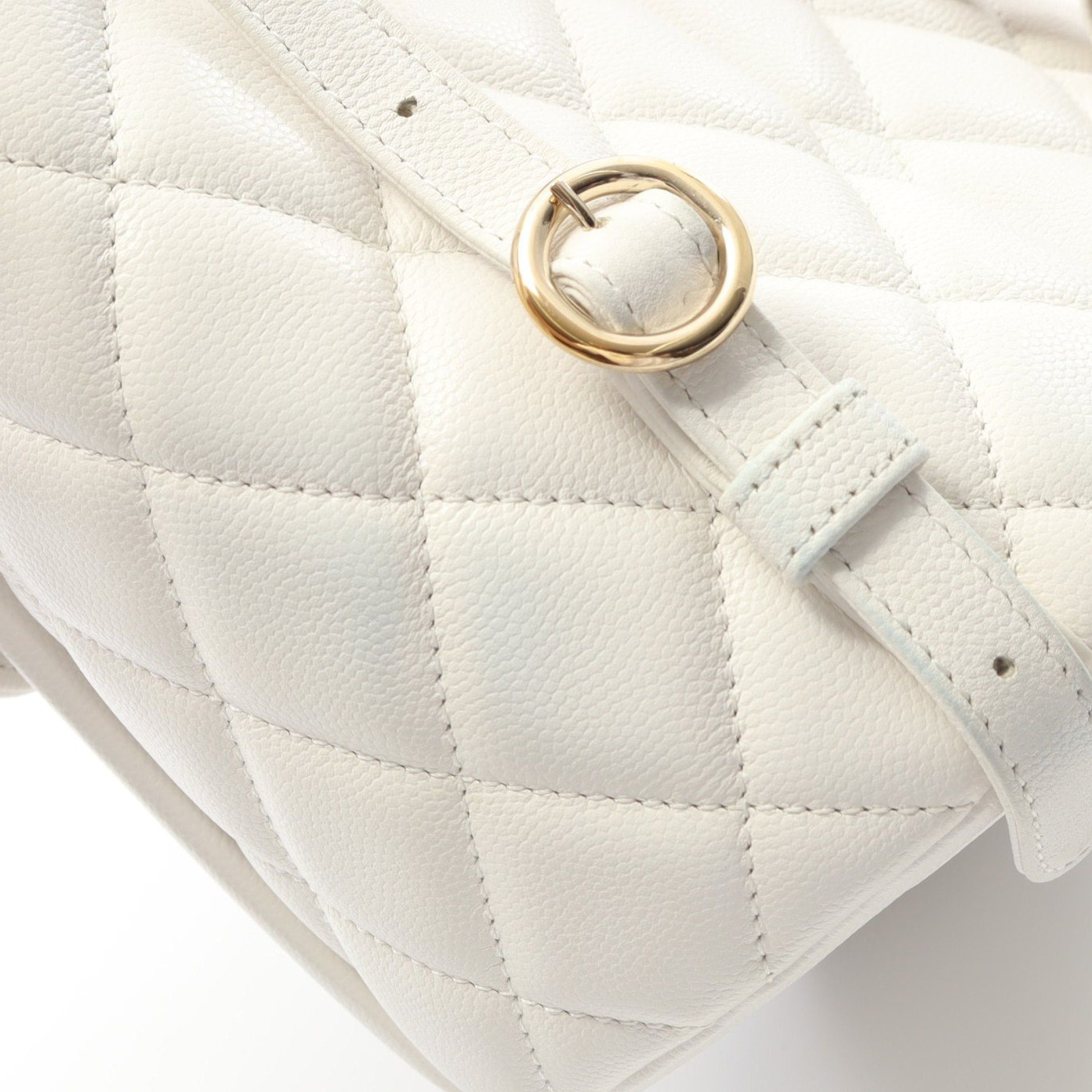 Chanel Chanel Matelasse Backpack Rucksack Caviar Skin White Gold Hardware Size ONE SIZE - 7 Thumbnail