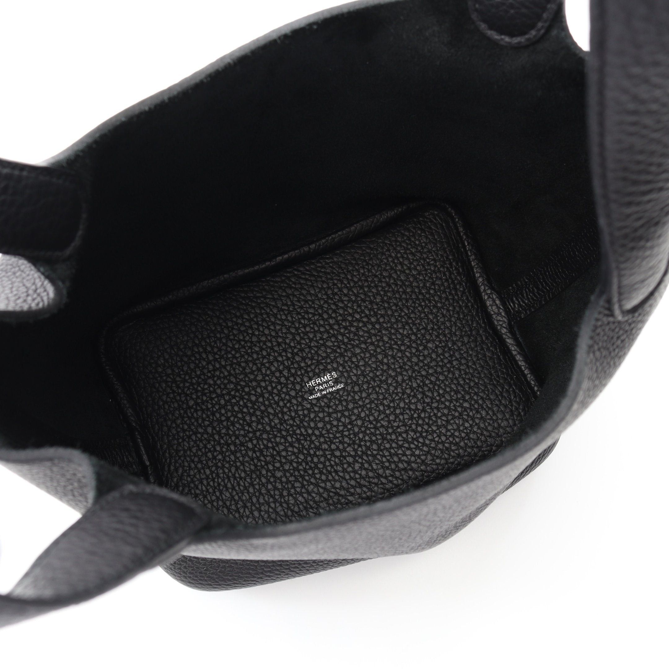 Hermes Hermes Picotan Lock Pm Handbag Clemence Leather Black Silver Hardware B Stamp Size ONE SIZE - 3 Thumbnail