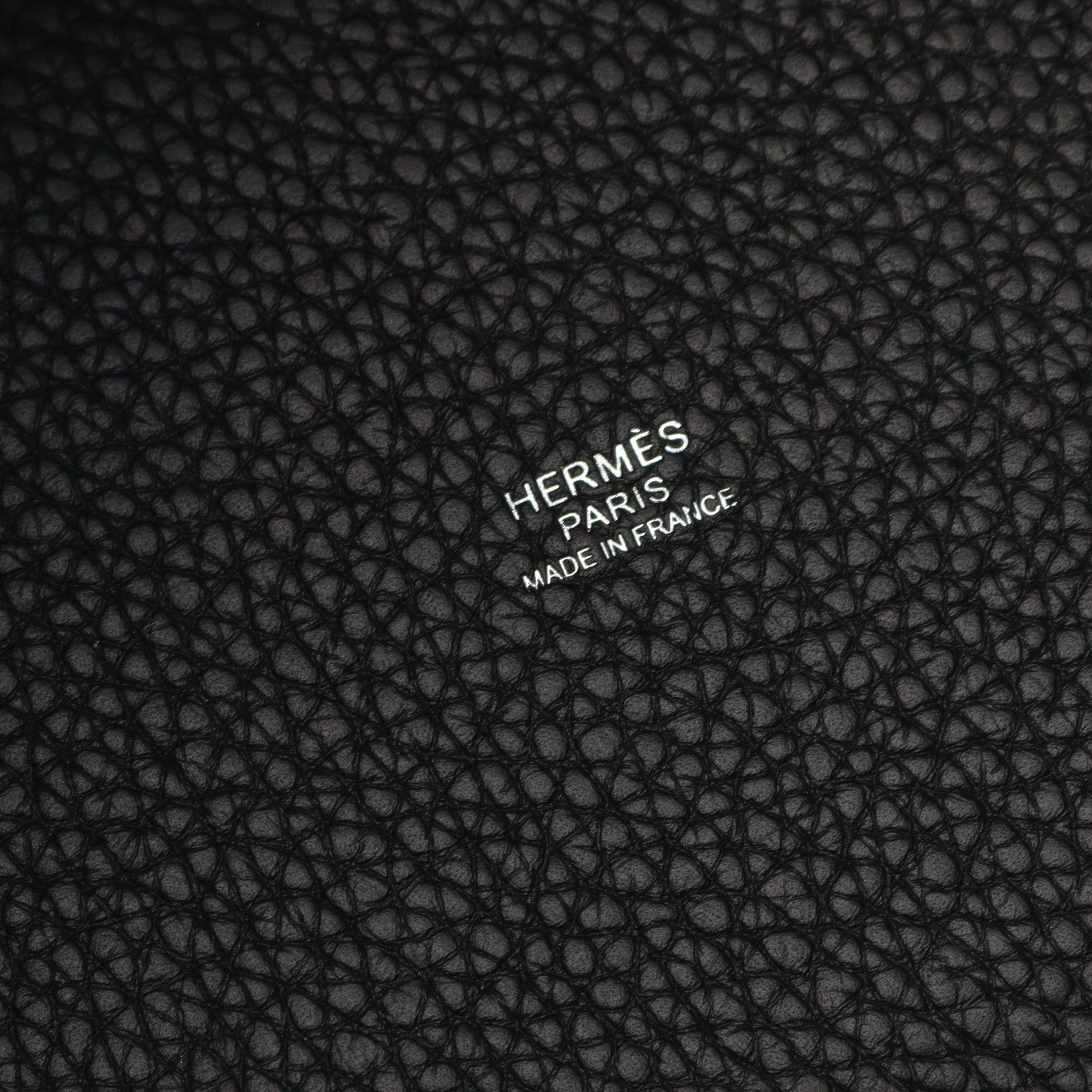 Hermes Hermes Picotan Lock Pm Handbag Clemence Leather Black Silver Hardware B Stamp Size ONE SIZE - 4 Thumbnail