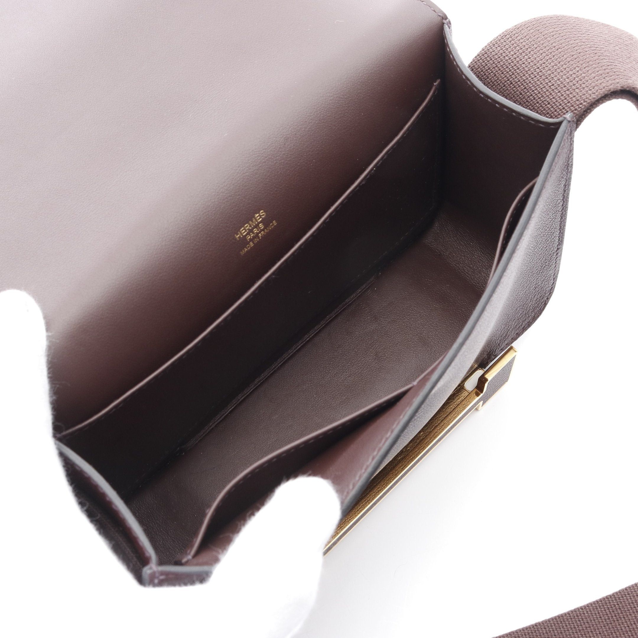 Hermes Hermes Geta Rouge Serie Shoulder Bag Chevre Myzore Goatskin Dark Brown Gold Hardware U Stamp Size ONE SIZE - 3 Thumbnail