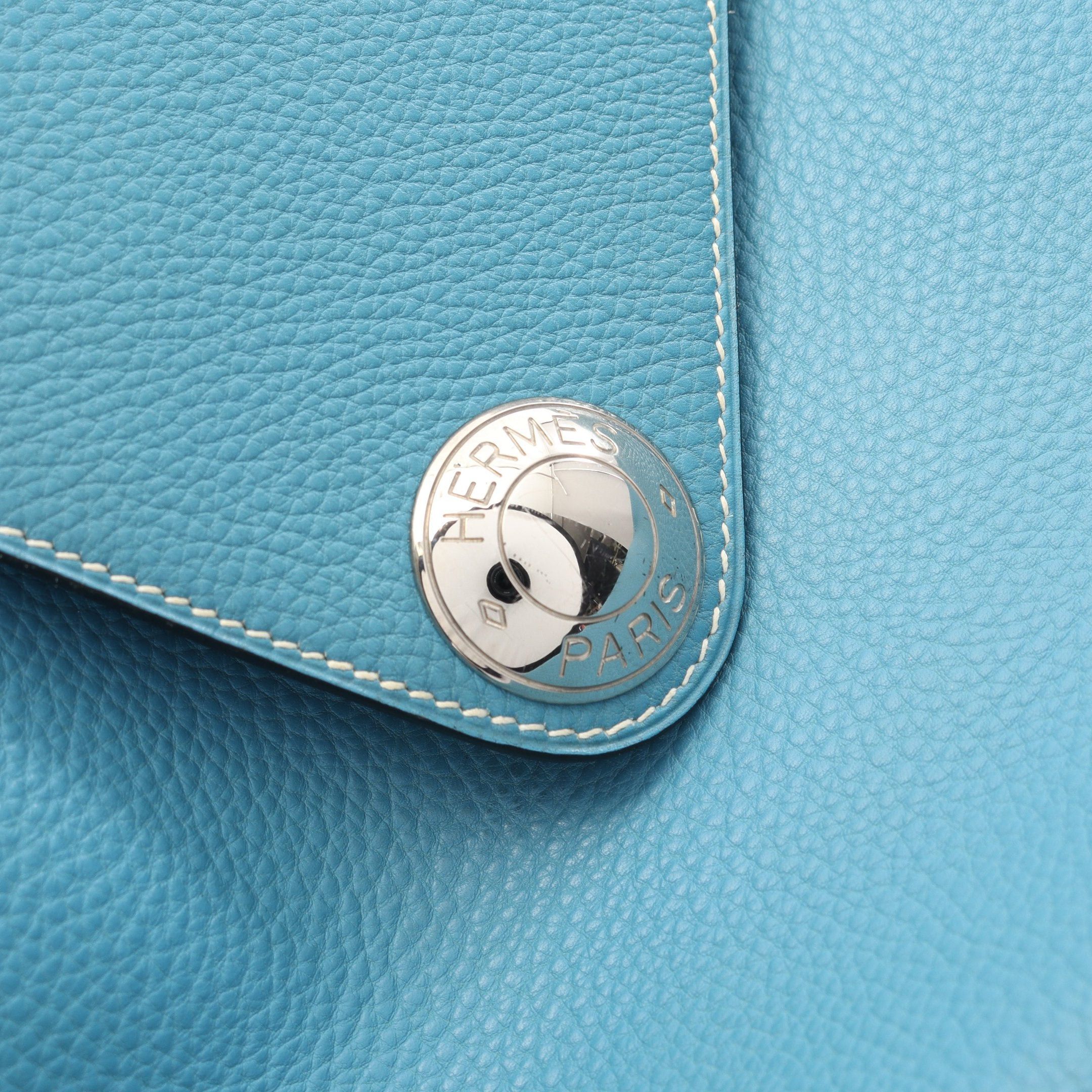 Hermes Hermes Christine Blue Jean Shoulder Bag Clemence Leather Silver Hardware □C Stamp Size ONE SIZE - 10 Thumbnail