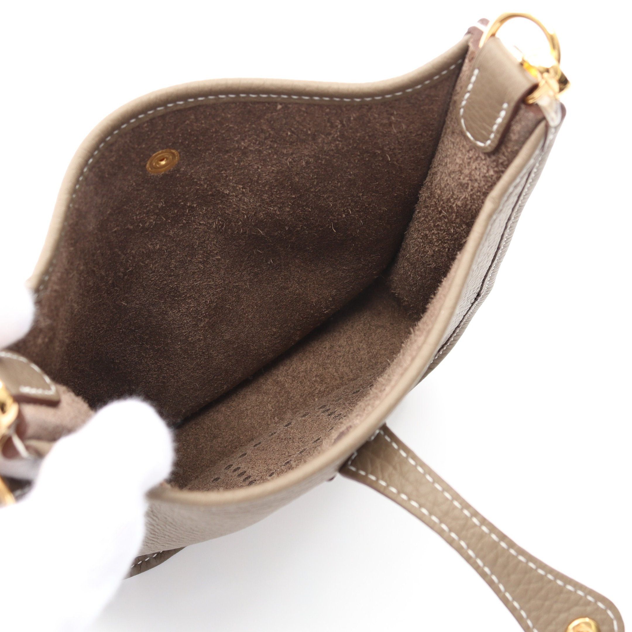 Hermes Hermes Evelyn Tpm Amazon Etoupe Shoulder Bag Clemence Leather Gray Brown Gold Hardware K Stamp Size ONE SIZE - 3 Thumbnail