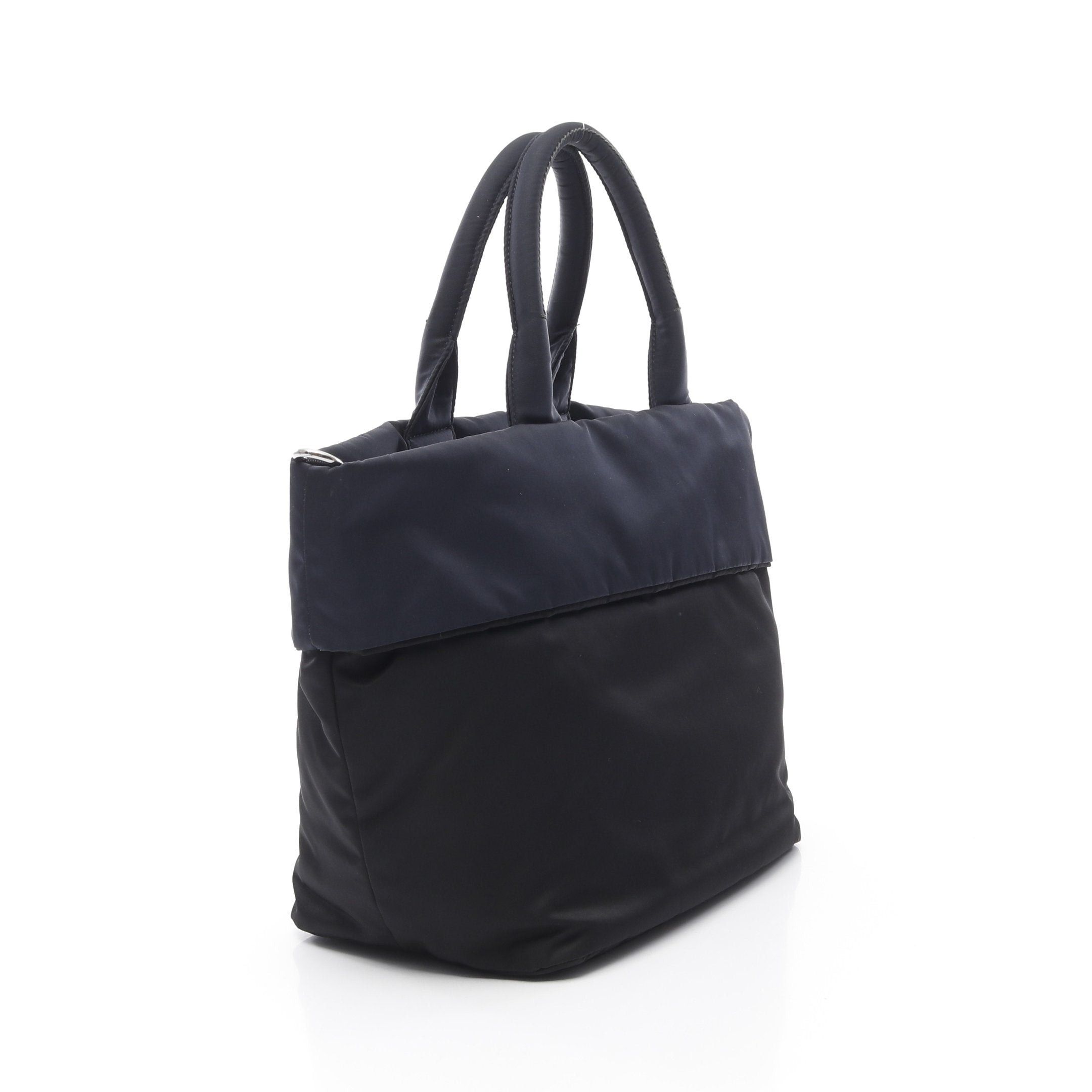 Prada Prada Tessuto Double Handbag Tote Bag Nylon Leather Black Navy Size ONE SIZE - 2 Thumbnail