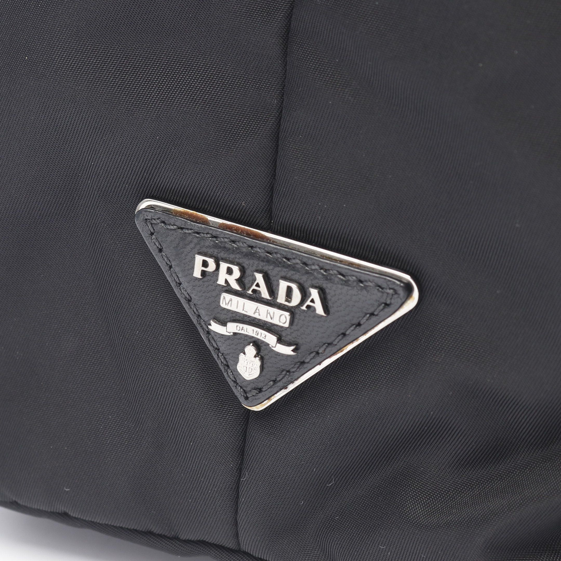 Prada Prada Tessuto Double Handbag Tote Bag Nylon Leather Black Navy Size ONE SIZE - 8 Thumbnail