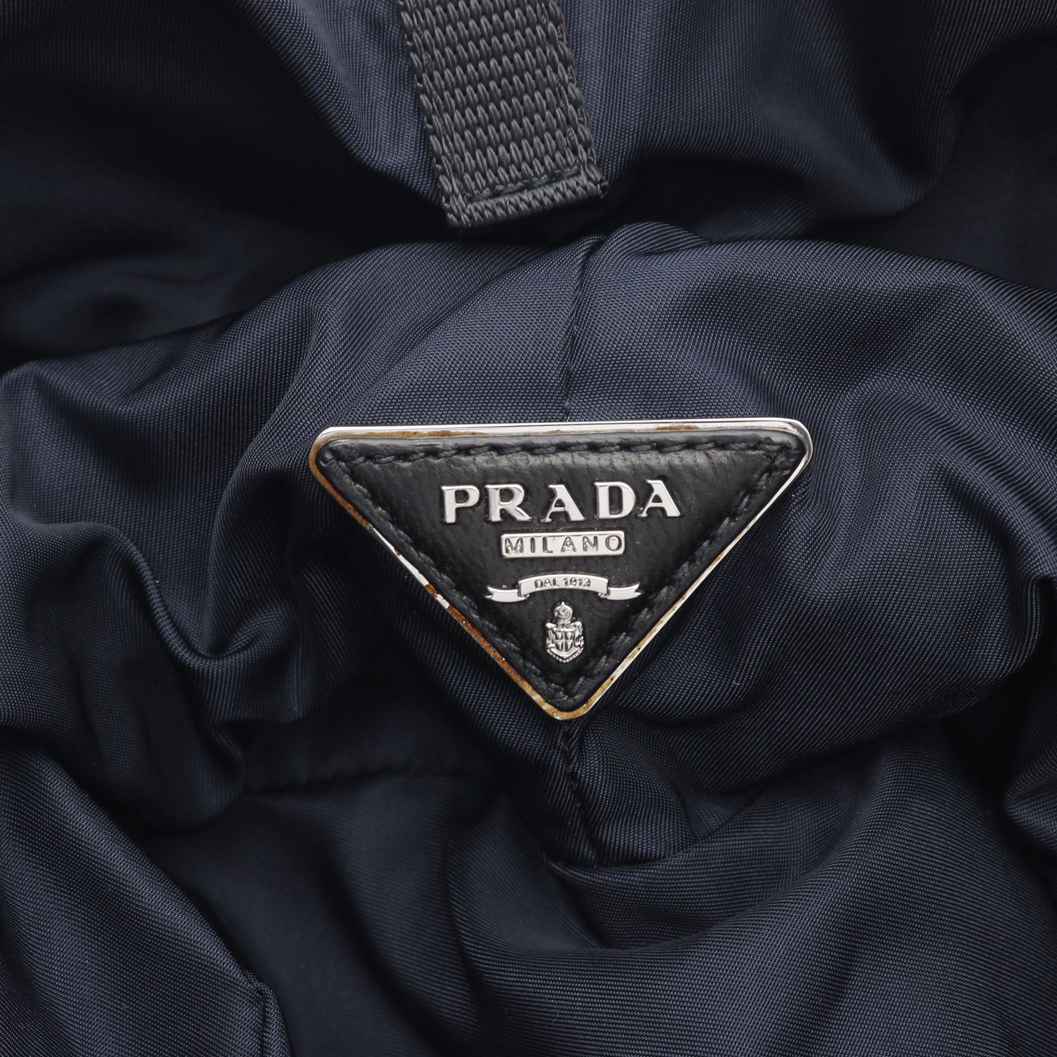 Prada Prada Tessuto Double Handbag Tote Bag Nylon Leather Black Navy Size ONE SIZE - 4 Thumbnail