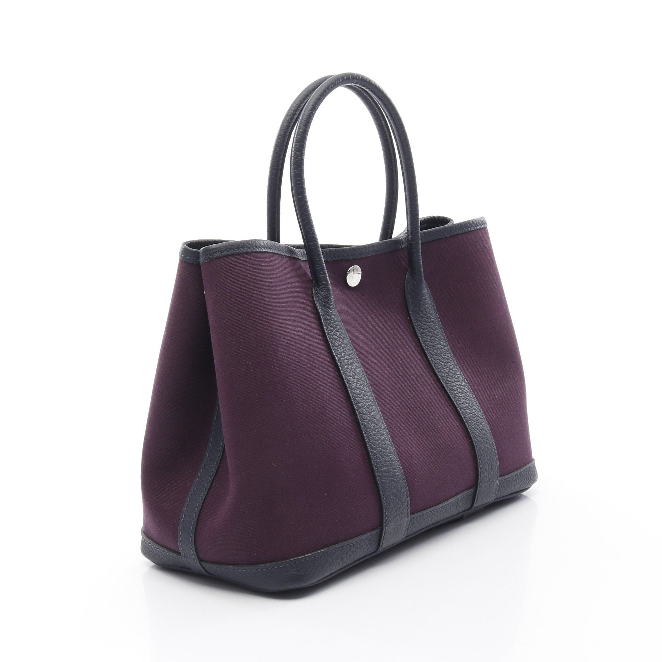 Hermes Hermes Garden Party Tpm Cassis Bleu Nui Handbag Tote Bag Negonda Leather Toile Officier Dark Purple Navy Silver Hardware Y Stamp Size ONE SIZE - 2 Thumbnail