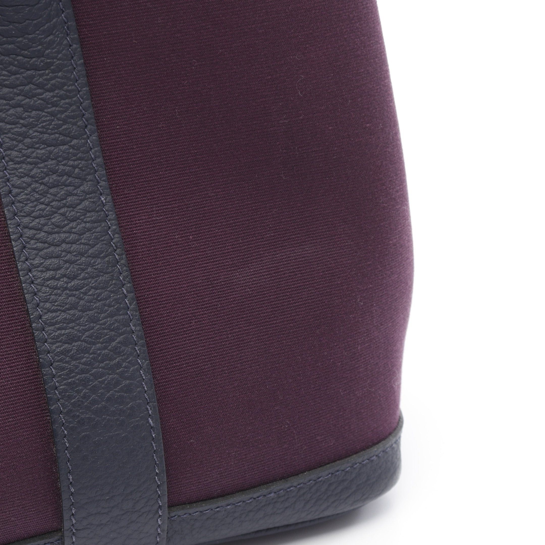 Hermes Hermes Garden Party Tpm Cassis Bleu Nui Handbag Tote Bag Negonda Leather Toile Officier Dark Purple Navy Silver Hardware Y Stamp Size ONE SIZE - 8 Thumbnail