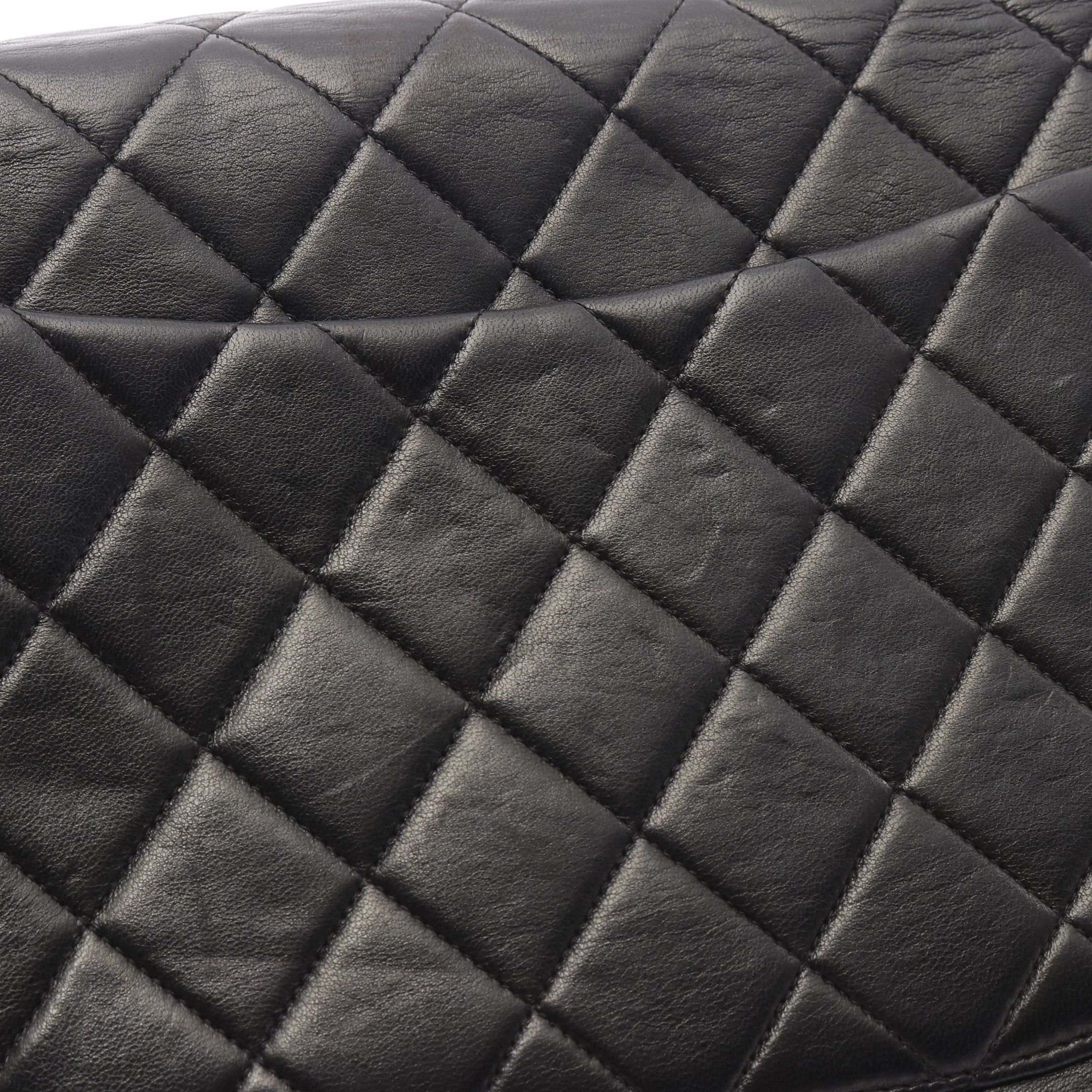 Chanel Chanel Decamatlassé 30 Single Flap Double Chain Shoulder Bag Lambskin Black Gold Hardware Size ONE SIZE - 12 Thumbnail
